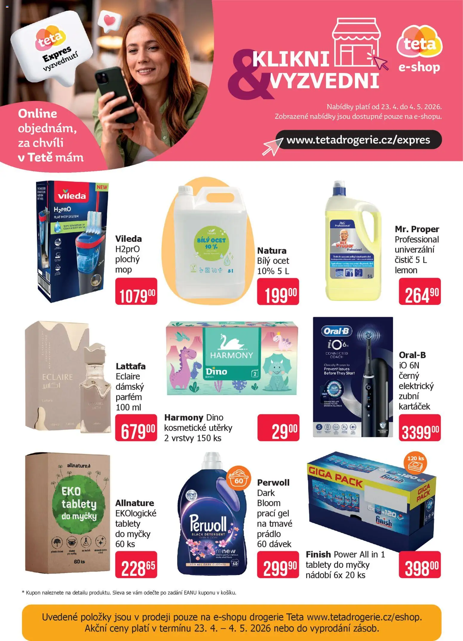 TETA Drogerie leták od 23.04.2026 | Strana: 21 | Produkty: Nádobí, Ocet, Utěrky, Elektrický zubní kartáček