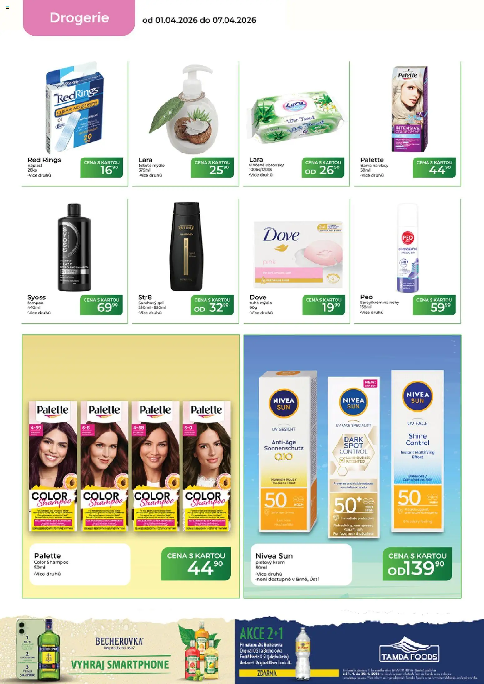 Tamda Foods leták od 01.04.2026 | Strana: 58 | Produkty: Krém, Smartphone, Ubrousky, Šampon