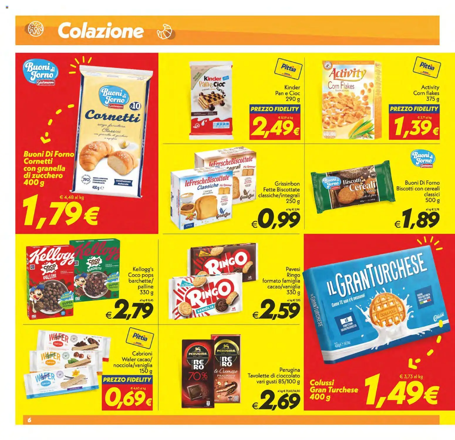 Volantino SuperConveniente del 28.04.2026 | Pagina: 6 | Prodotti: Cereali, Biscotti, Zucchero, Forno