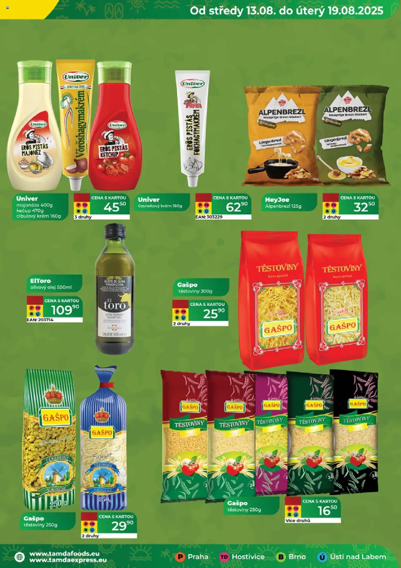 Tamda Foods leták od 13.08.2025 | Strana: 33 | Produkty: Olivový olej, Těstoviny, Kečup, Krém
