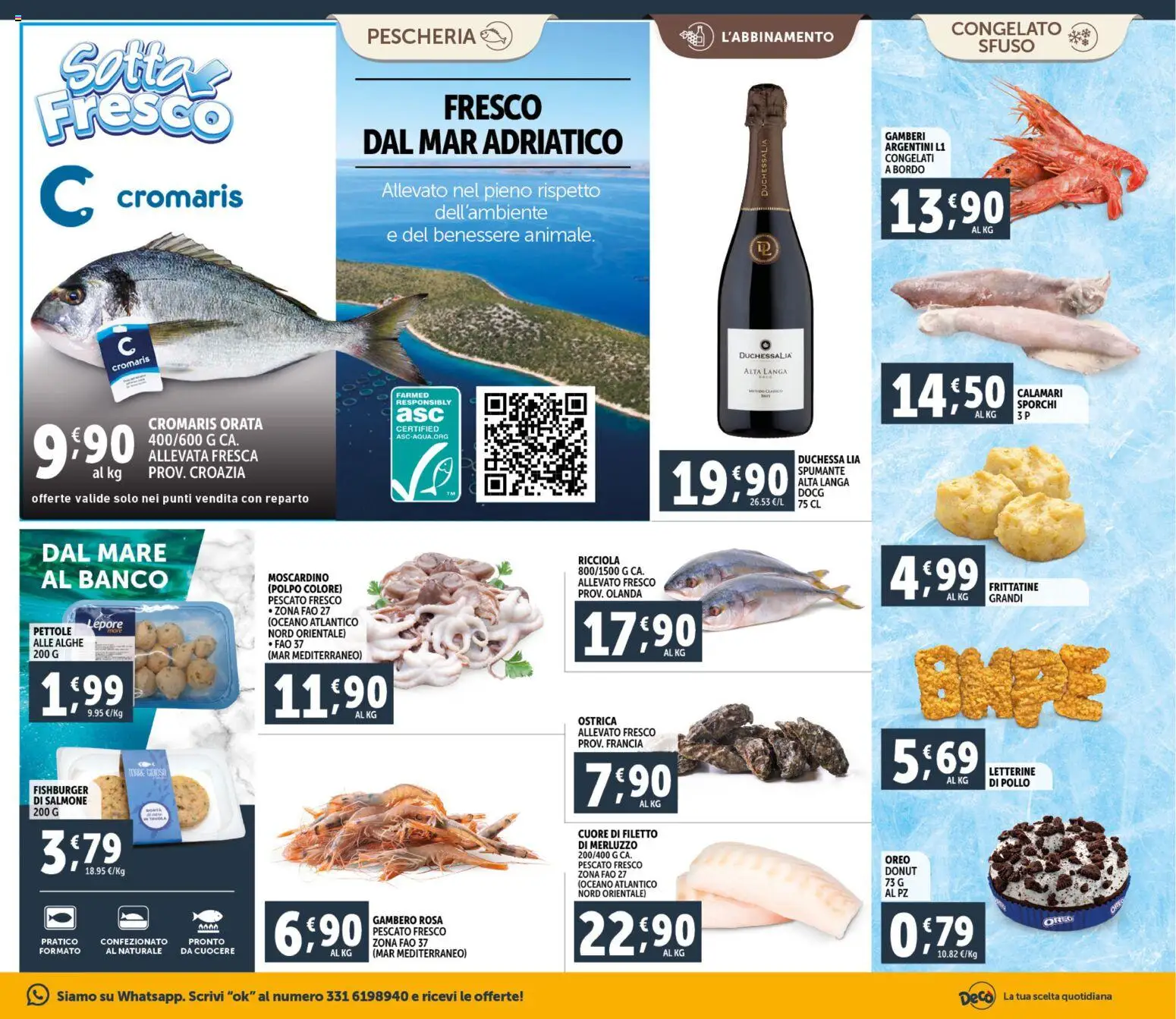 Volantino Decò del 23.02.2026 | Pagina: 7 | Prodotti: Salmone, Gamberi, Polpo, Orata
