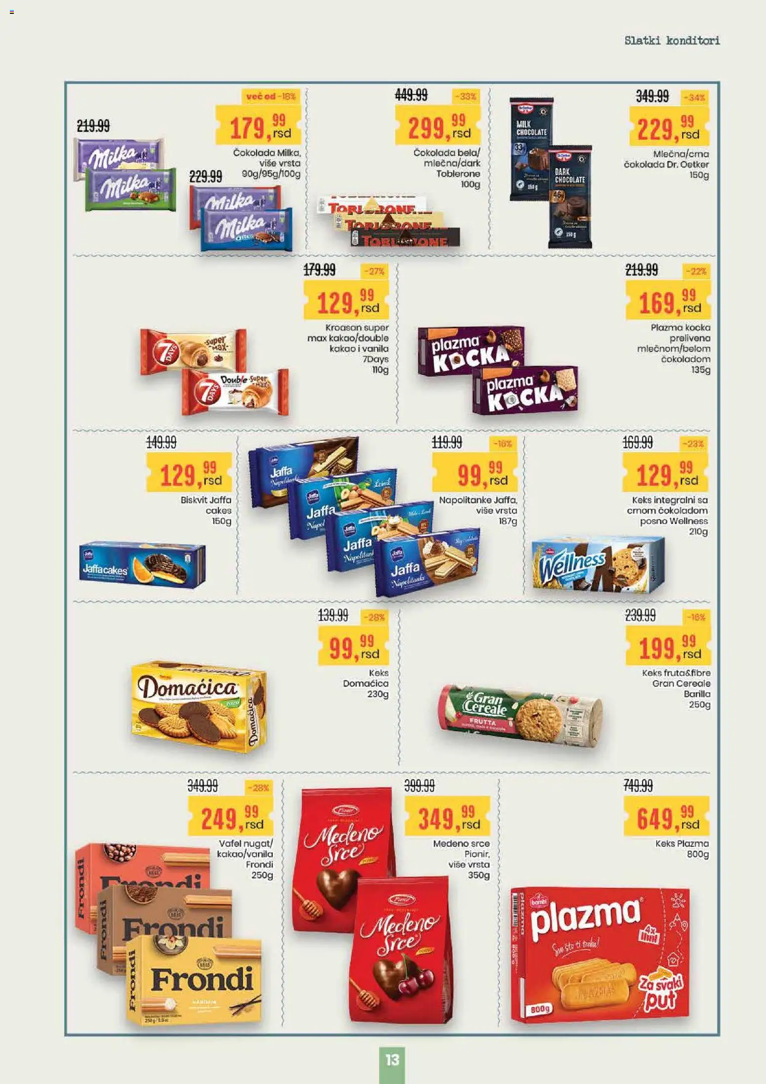 Aroma Market katalog - važi od 16.04.2026 | Strana: 13 | Proizvode: Milka, Keks, Domaćica, Čokolada