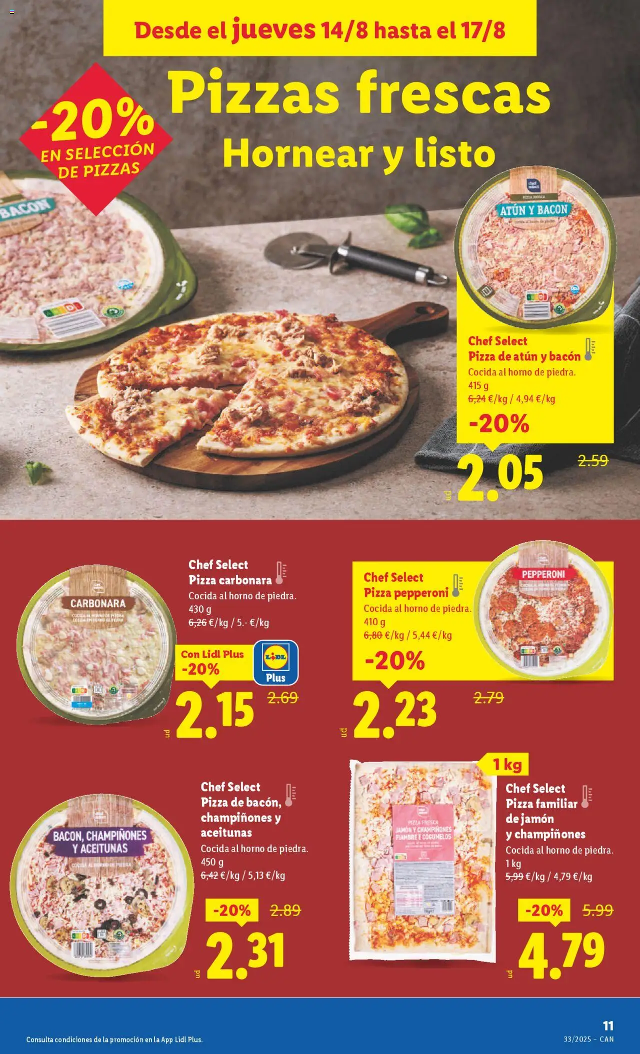 Lidl - Canarias  │ válido desde el 11.08.2025 | Página: 23 | Productos: Jamón, Pizza, Horno