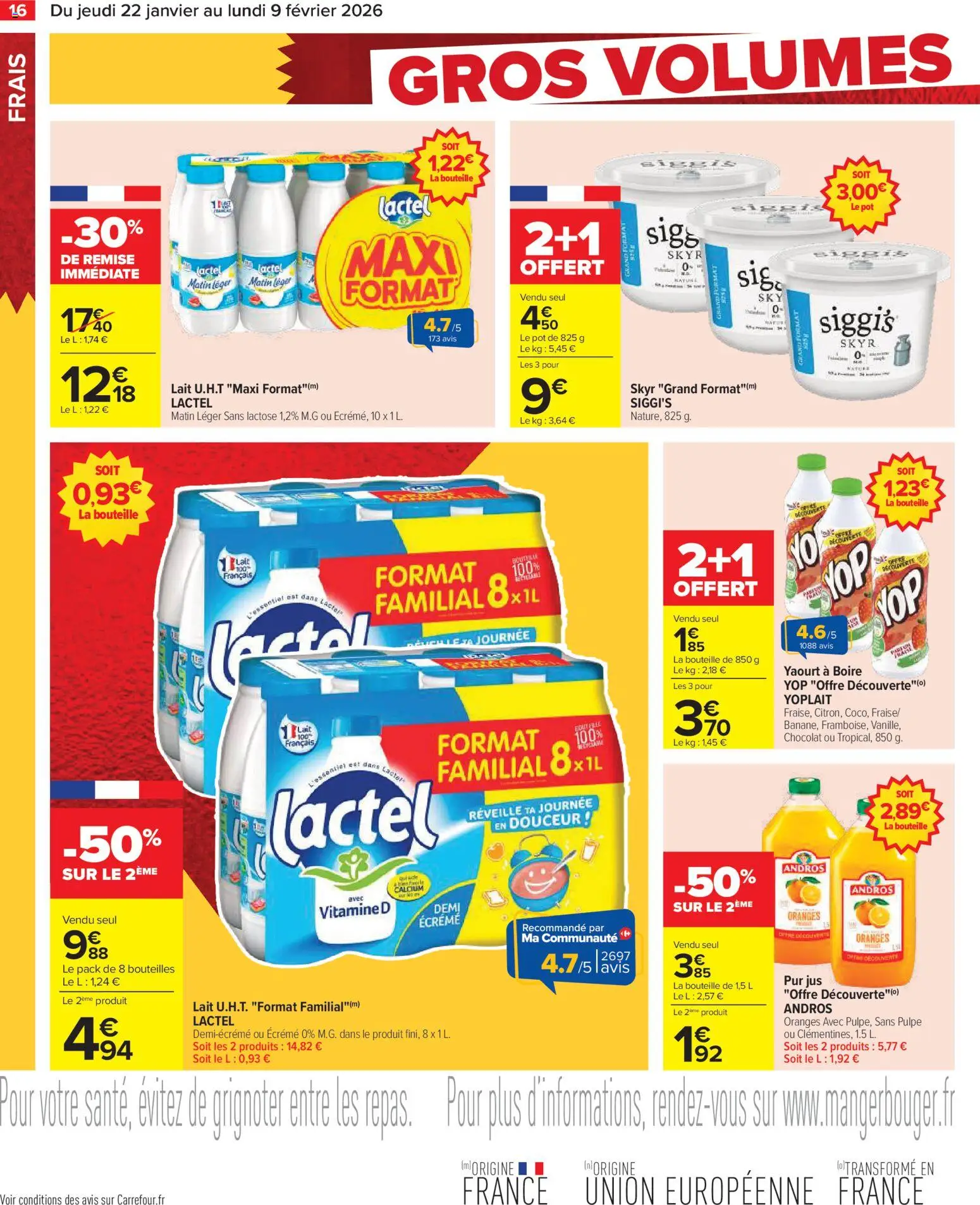 {H1} | Page: 18 | Produits: Parfum, Yaourt à boire, Jus, Oranges