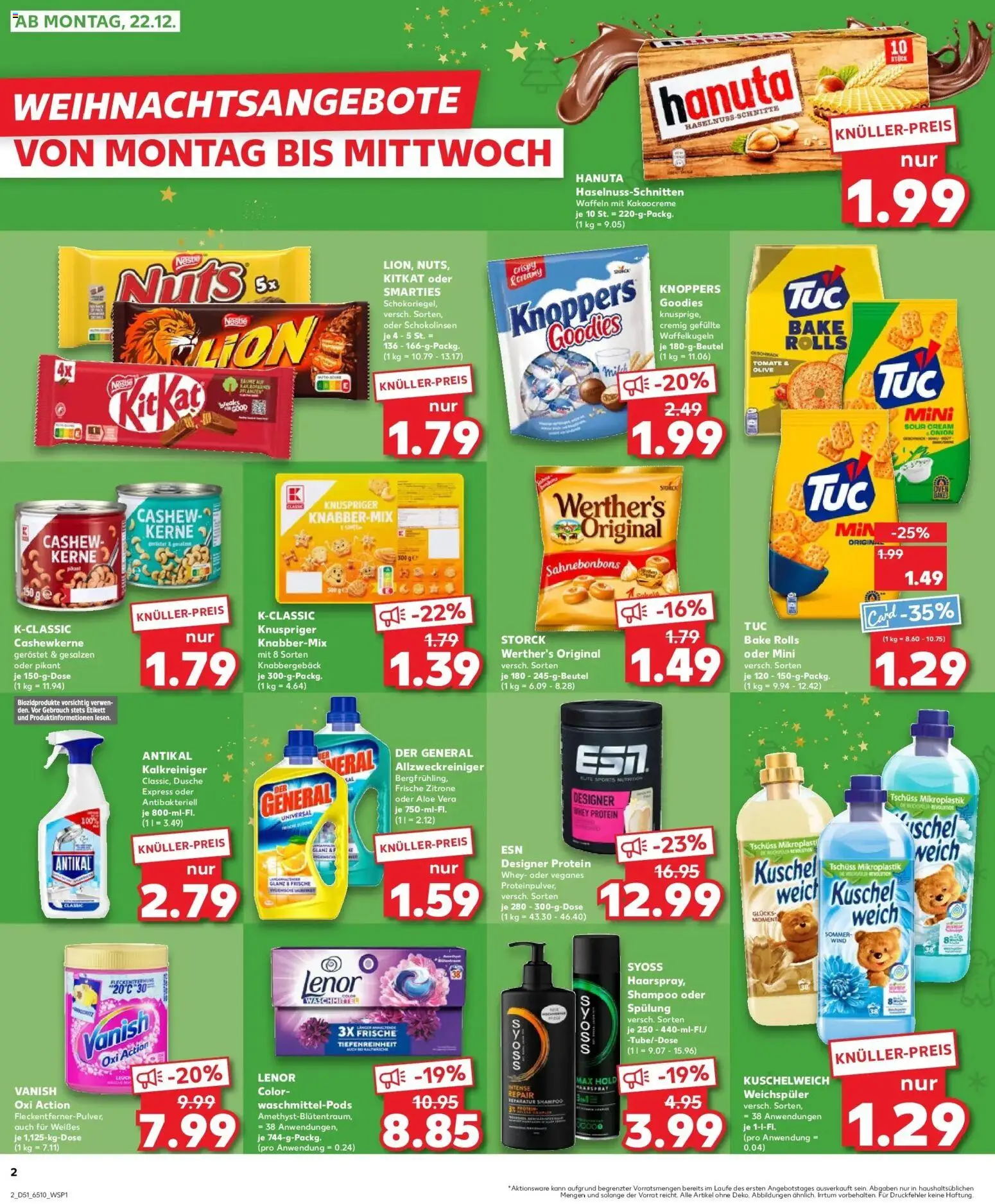 Kaufland prospekt Wülfrath	 – gültig ab 22.12.2025 | Seite: 2 | Produkte: Spülung, Waschmittel, Zitrone, Knoppers
