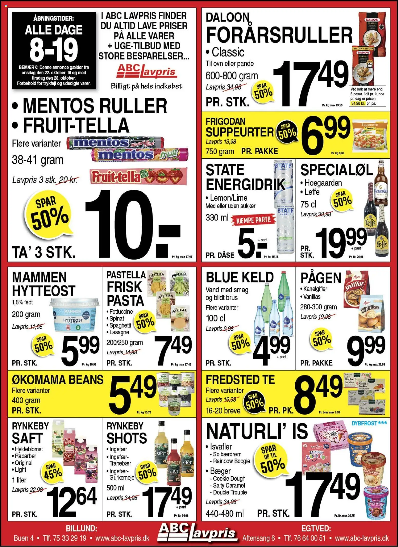 Abc Lavpris tilbudsavis – gyldig fra 22.10.2025 | Side: 1 | Produkter: Hytteost, Kanelgifler, Carpete, Spinat