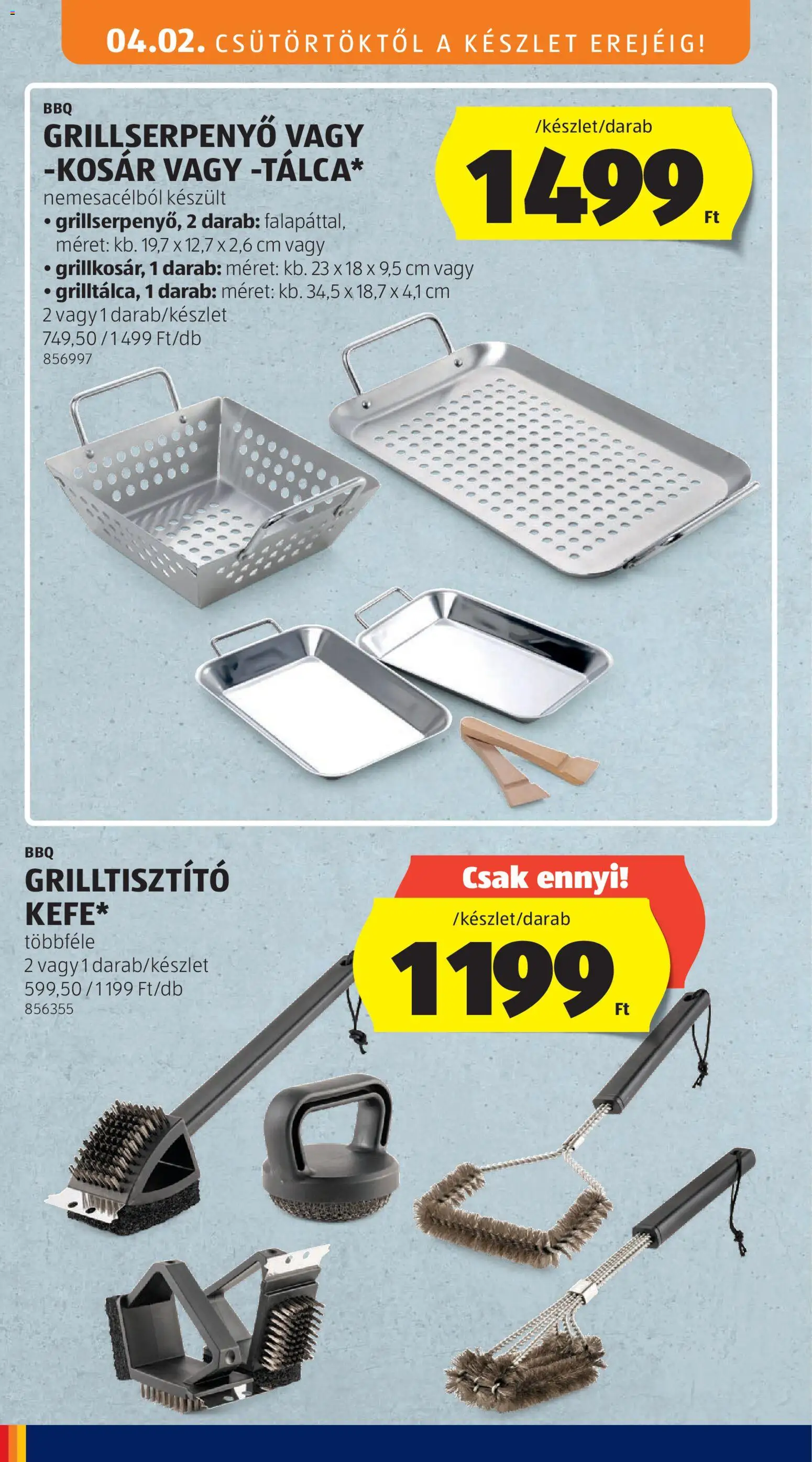Aldi akciós ujság - amely érvényes a következő dátumtól: 02.04.2026 | Oldal: 24 | Termékek: Grill, Kosár