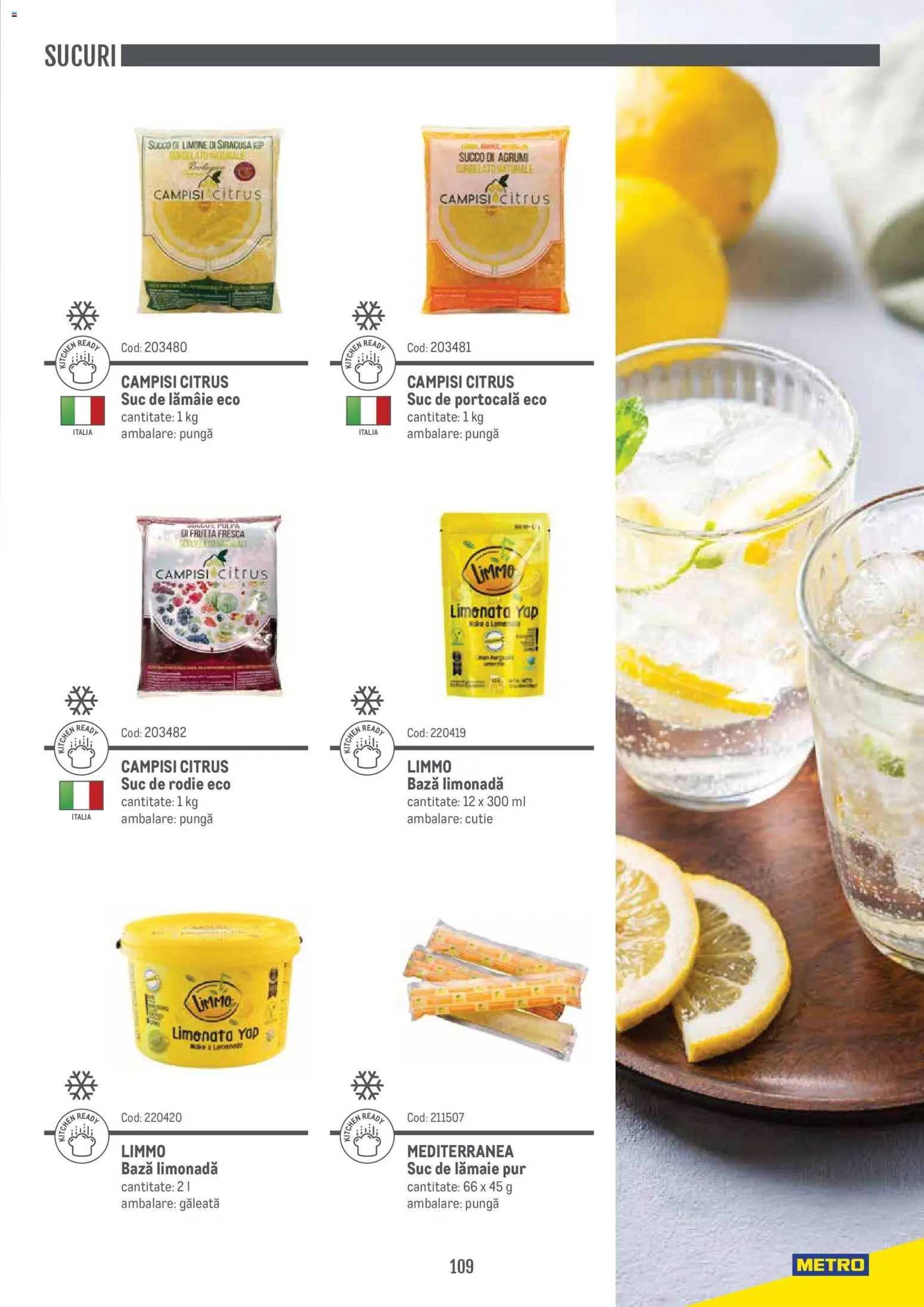 Noul catalog Metro – valabil de la 14.11.2024 | Pagină: 109 | Produse: Sıcak su torbası, Cutie, Suc, Lămâie