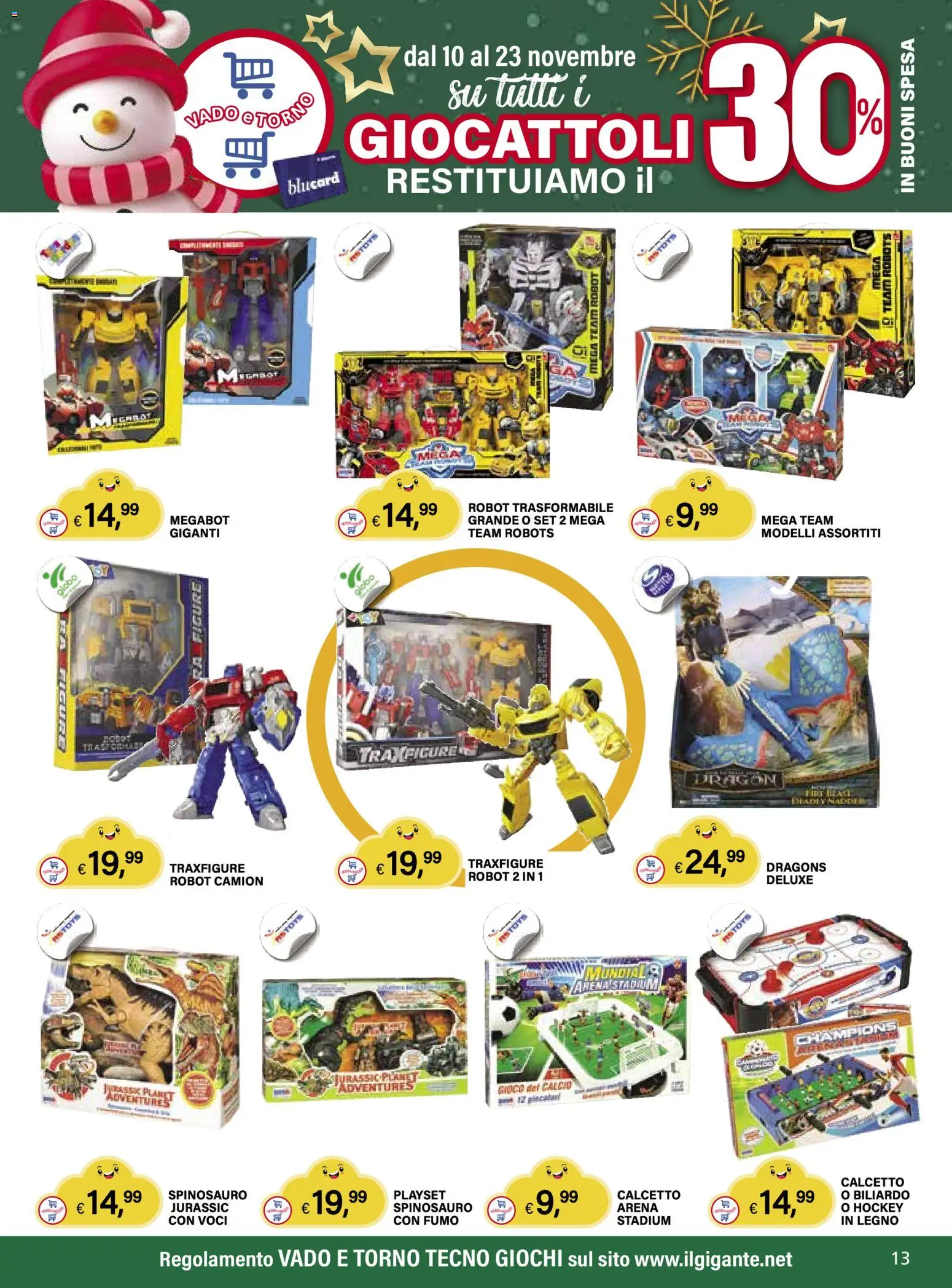 Volantino Il Gigante del 10.11.2025 | Pagina: 13 | Prodotti: Gioco, Robot