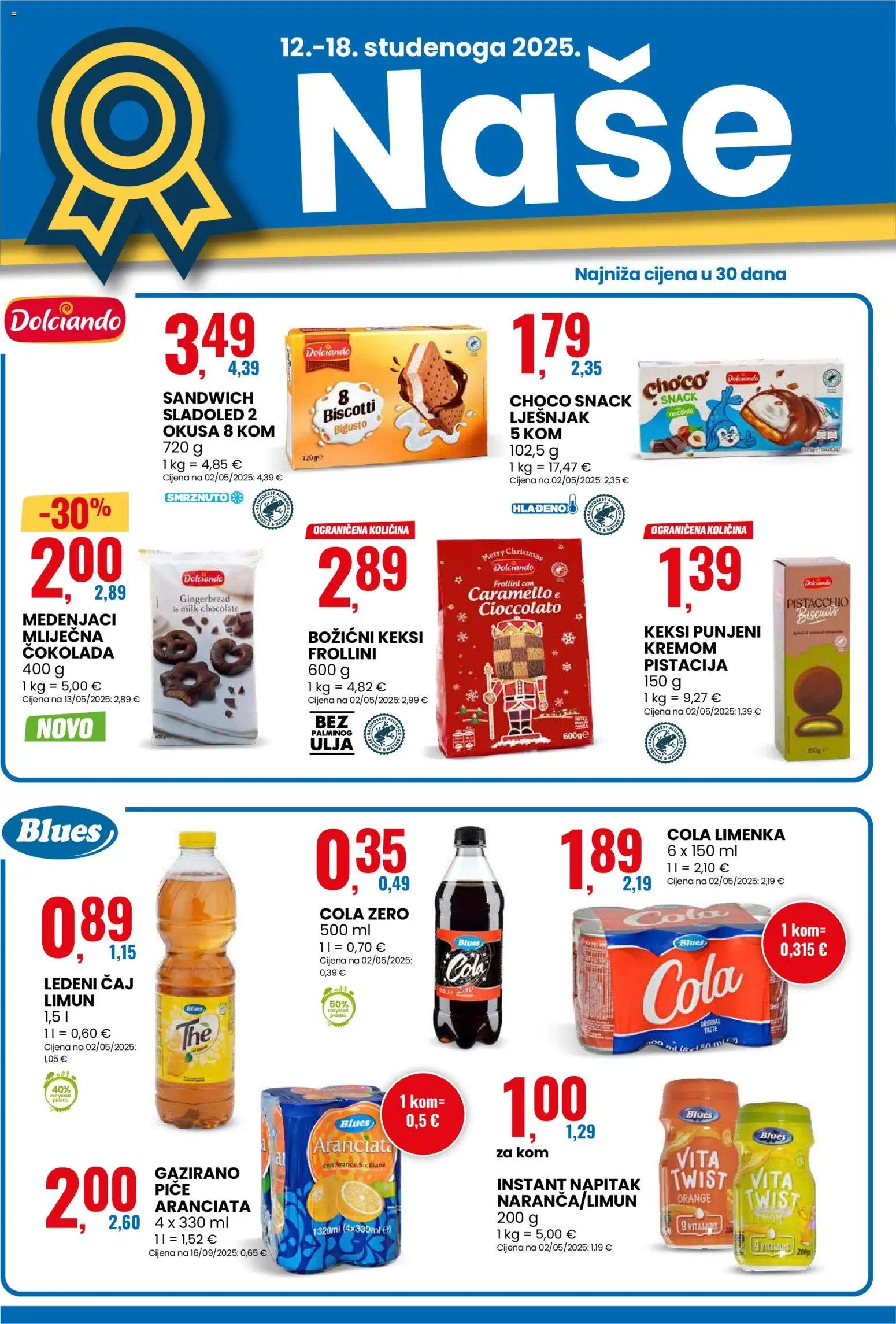 Eurospin katalog | vrijedi od 12.11.2025 | Stranica: 4 | Proizvodi: Ledeni čaj, Čaj, Lješnjak, Sladoled