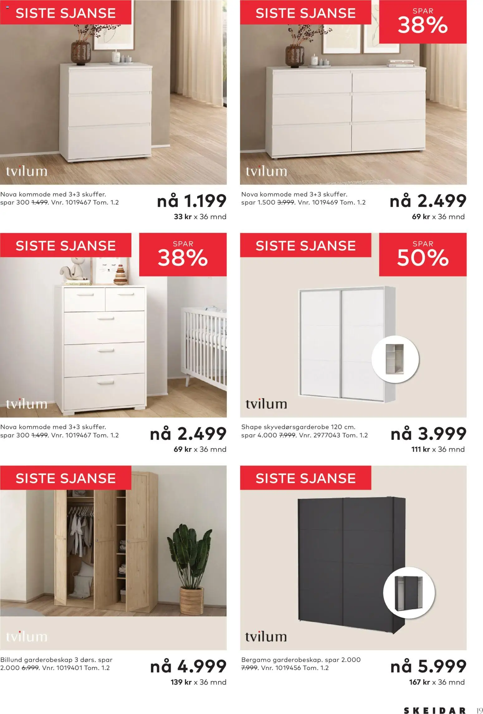 {H1} | Side: 19 | Produkter: Garderobeskap, Kommode