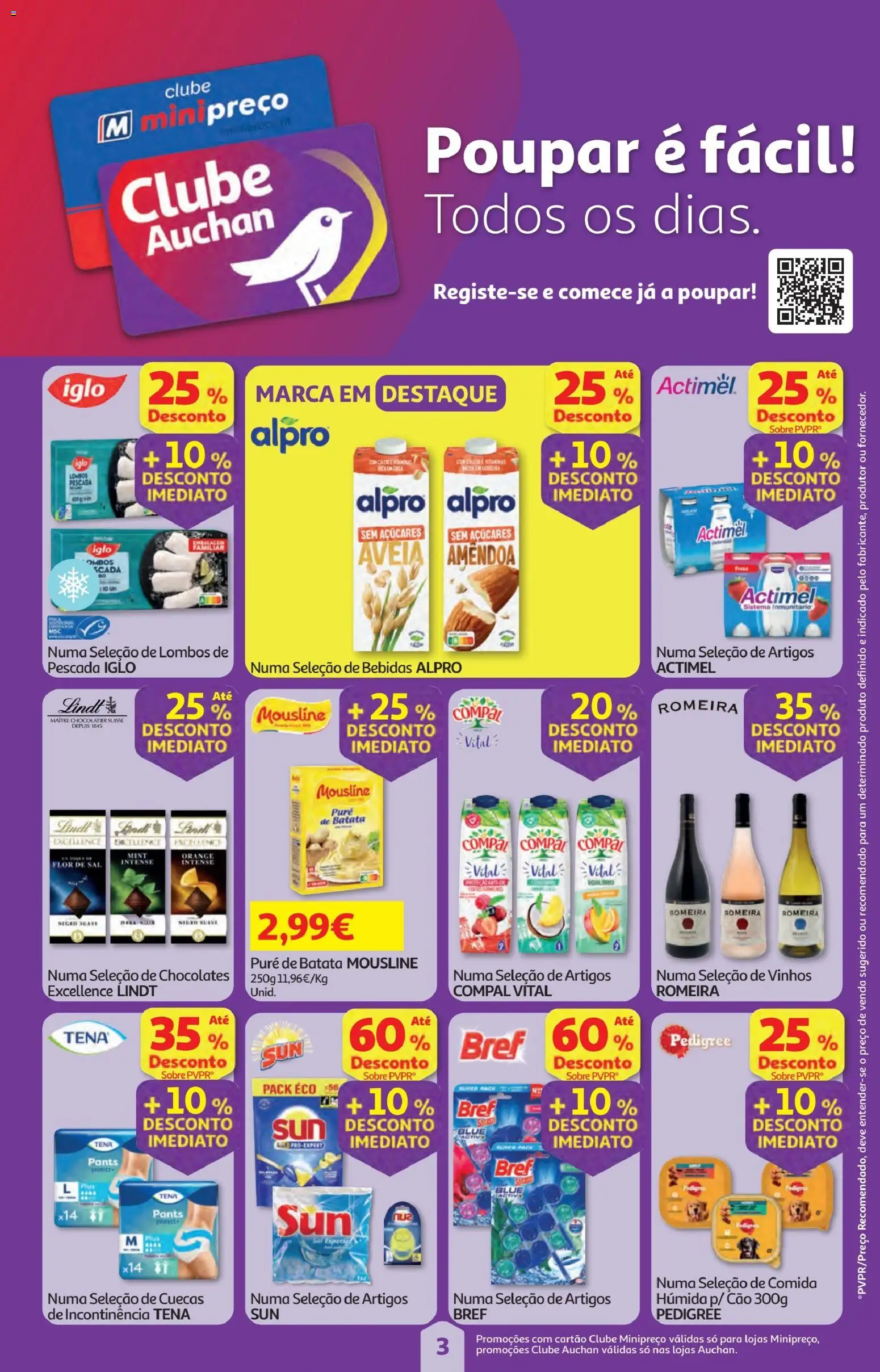 Minipreço folheto │ válido de 26.03.2026 | Página: 3 | Produtos: Aveia, Batata, Pescada, Chocolates