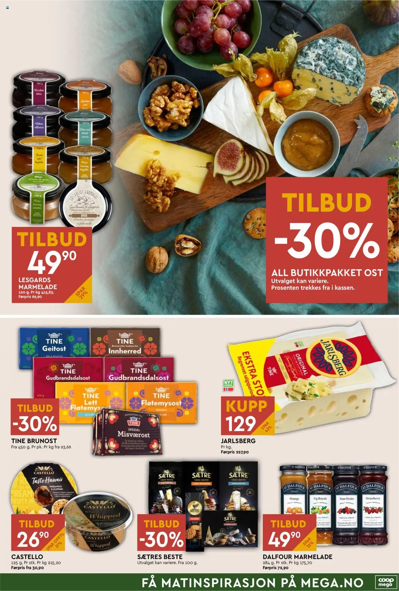  | Side: 3 | Produkter: Hallonmousse, Ost, Brunost, Brie