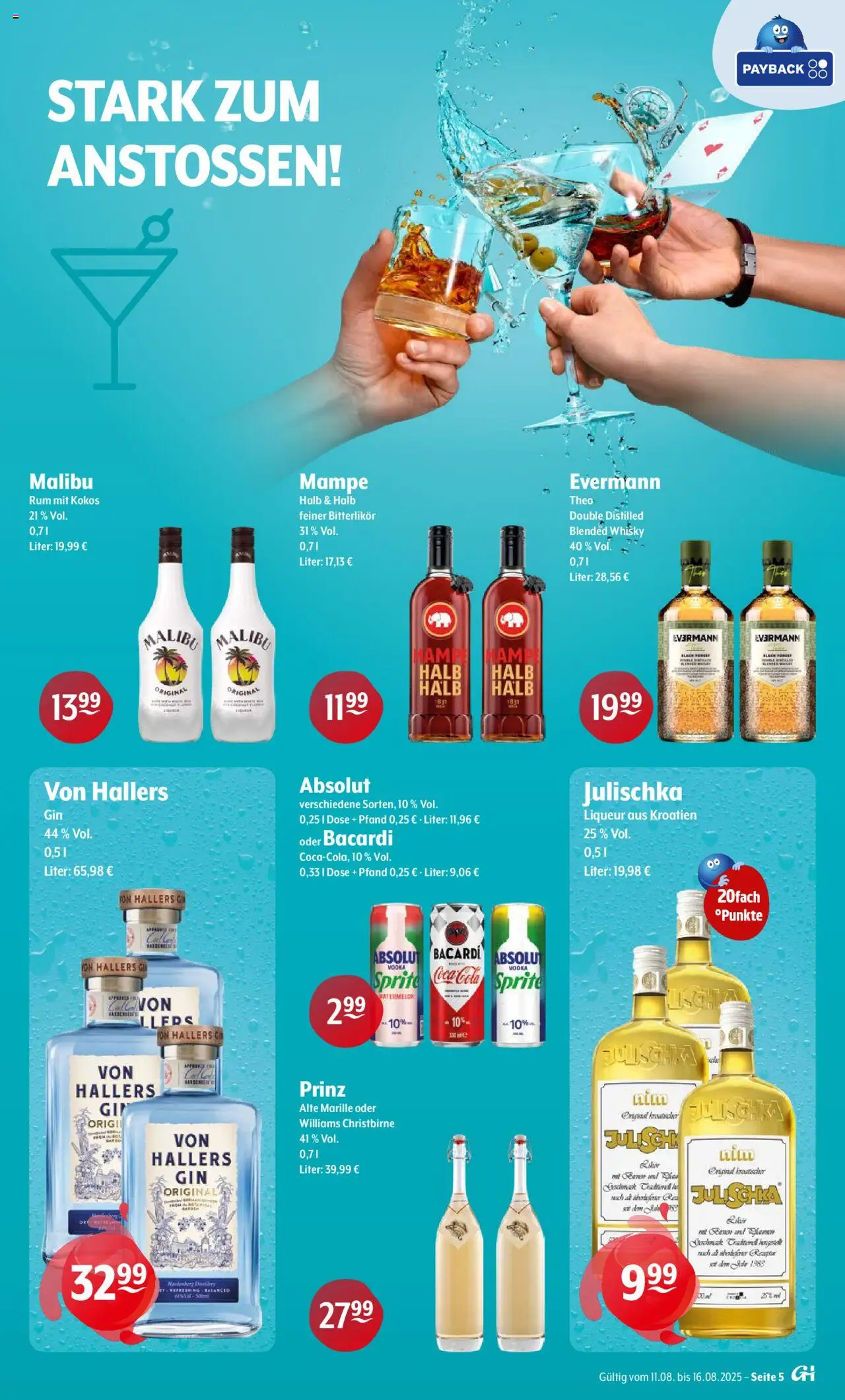 Getränke Hoffmann Prospekt - gültig ab dem 11.08.2025 | Seite: 5 | Produkte: Sprite, Cola, Rum, Vodka