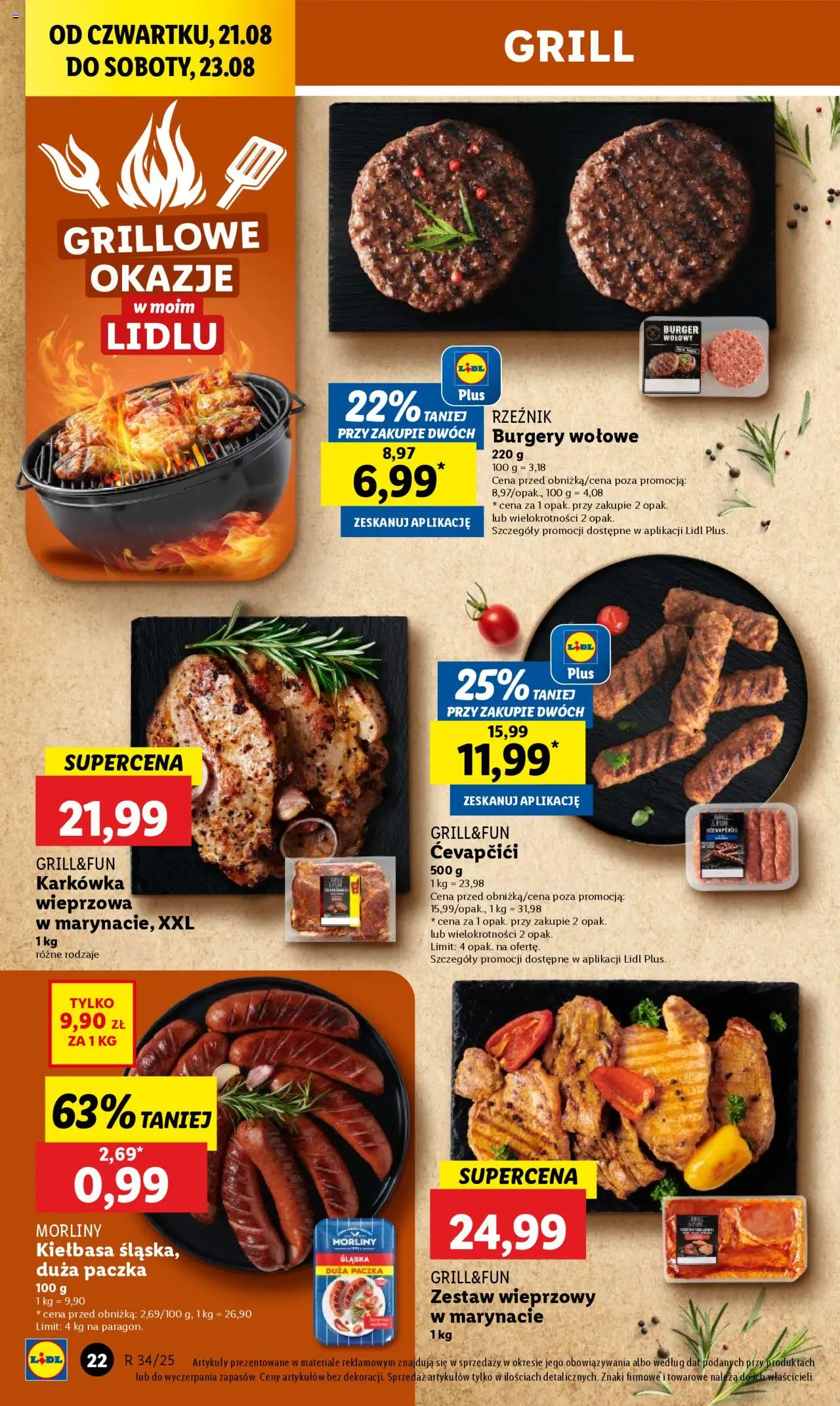 Lidl Gazetka od 21.08.2025 | Strona: 26 | Produkty: Kiełbasa, Karkówka, Karkówka wieprzowa, Grill