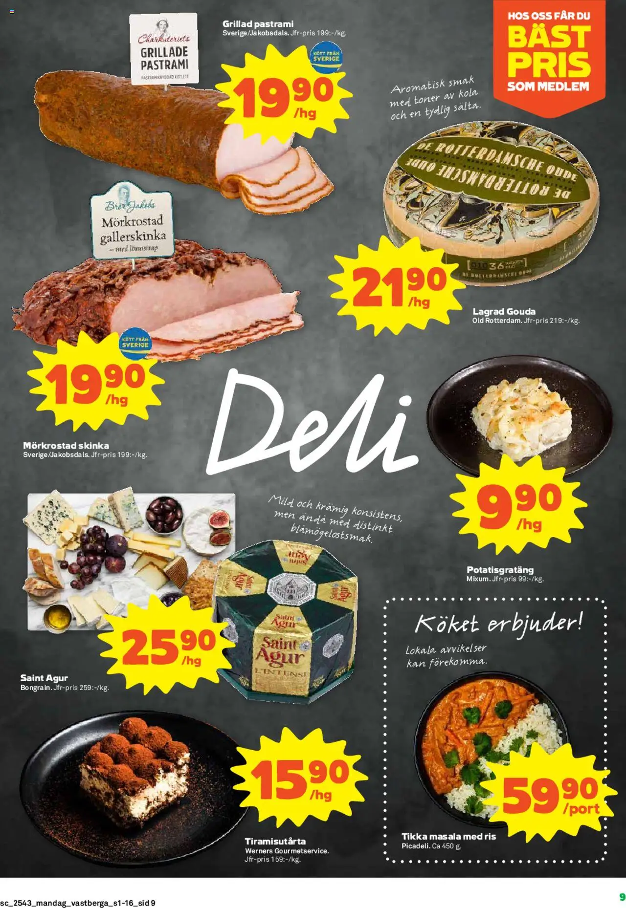 Coop Forum reklamblad aktuell från 20.10.2025 | Sida: 9 | Produkter: Potatisgratäng, Skinka, Ris