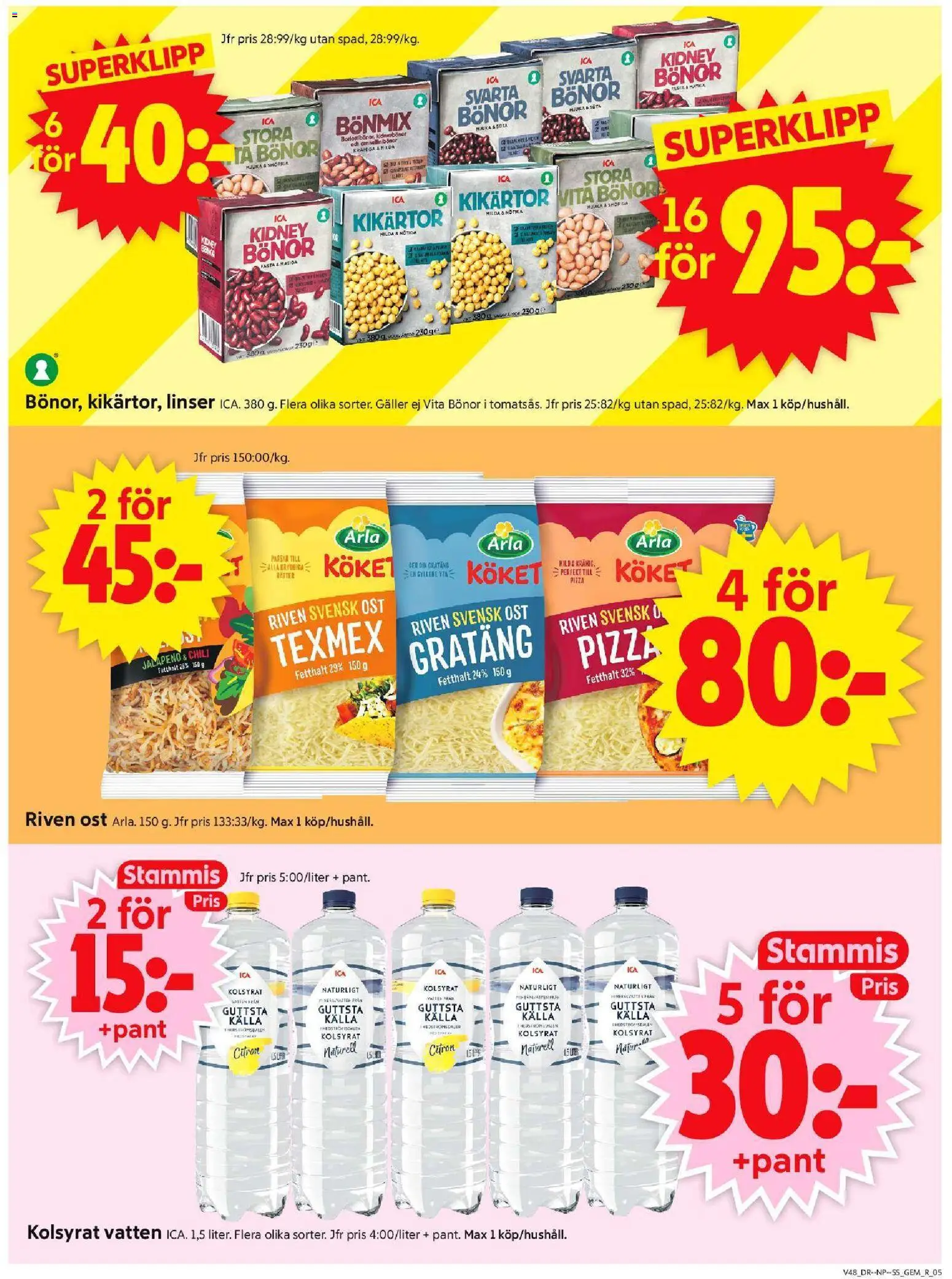 ICA Supermarket reklamblad aktuell från 24.11.2025 | Sida: 5 | Produkter: Gem, Chili, Kräm, Bönor