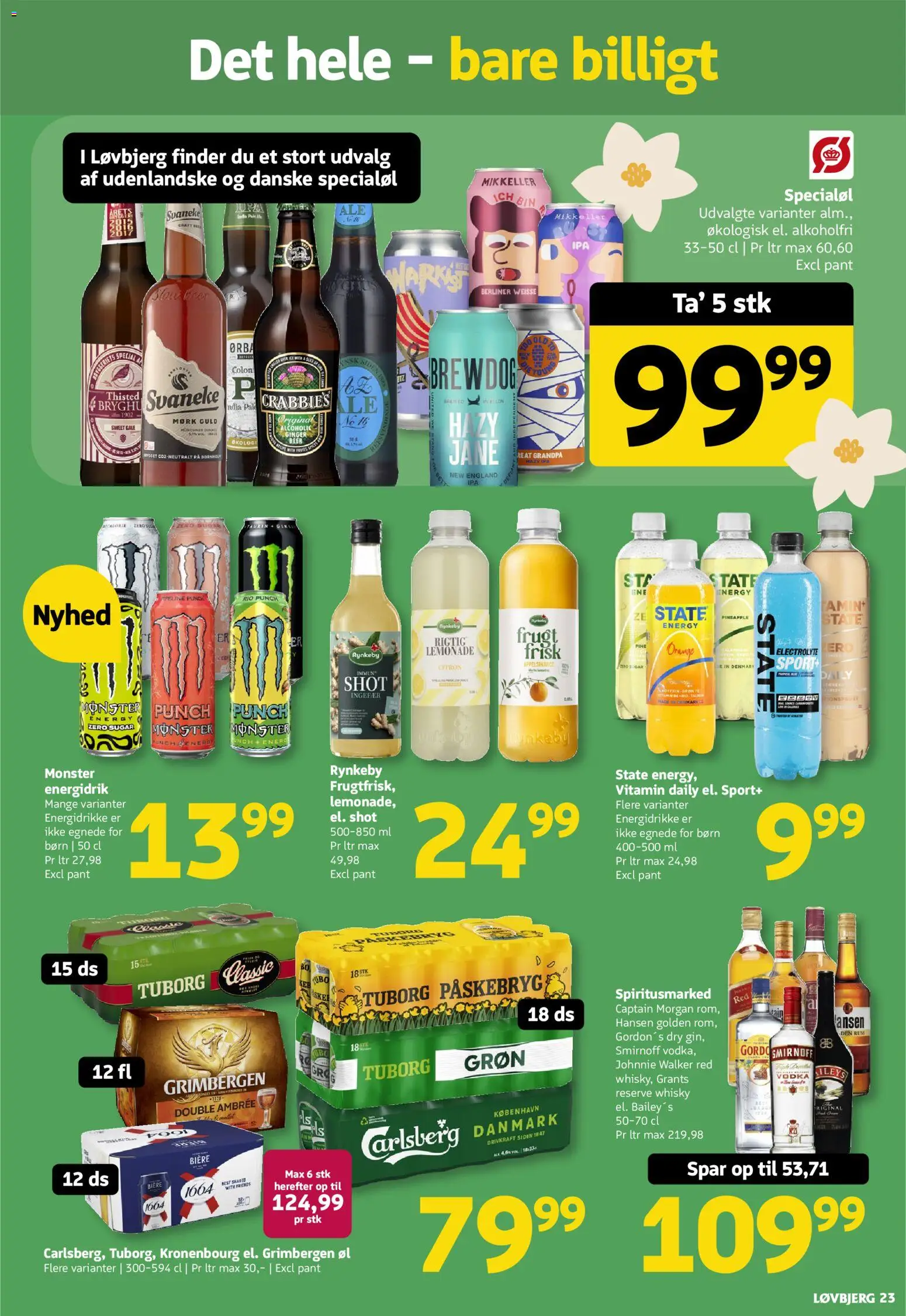 Løvbjerg tilbudsavis – gyldig fra 27.02.2026 | Side: 23 | Produkter: Ingefær, Vodka, Whisky, Energidrikke