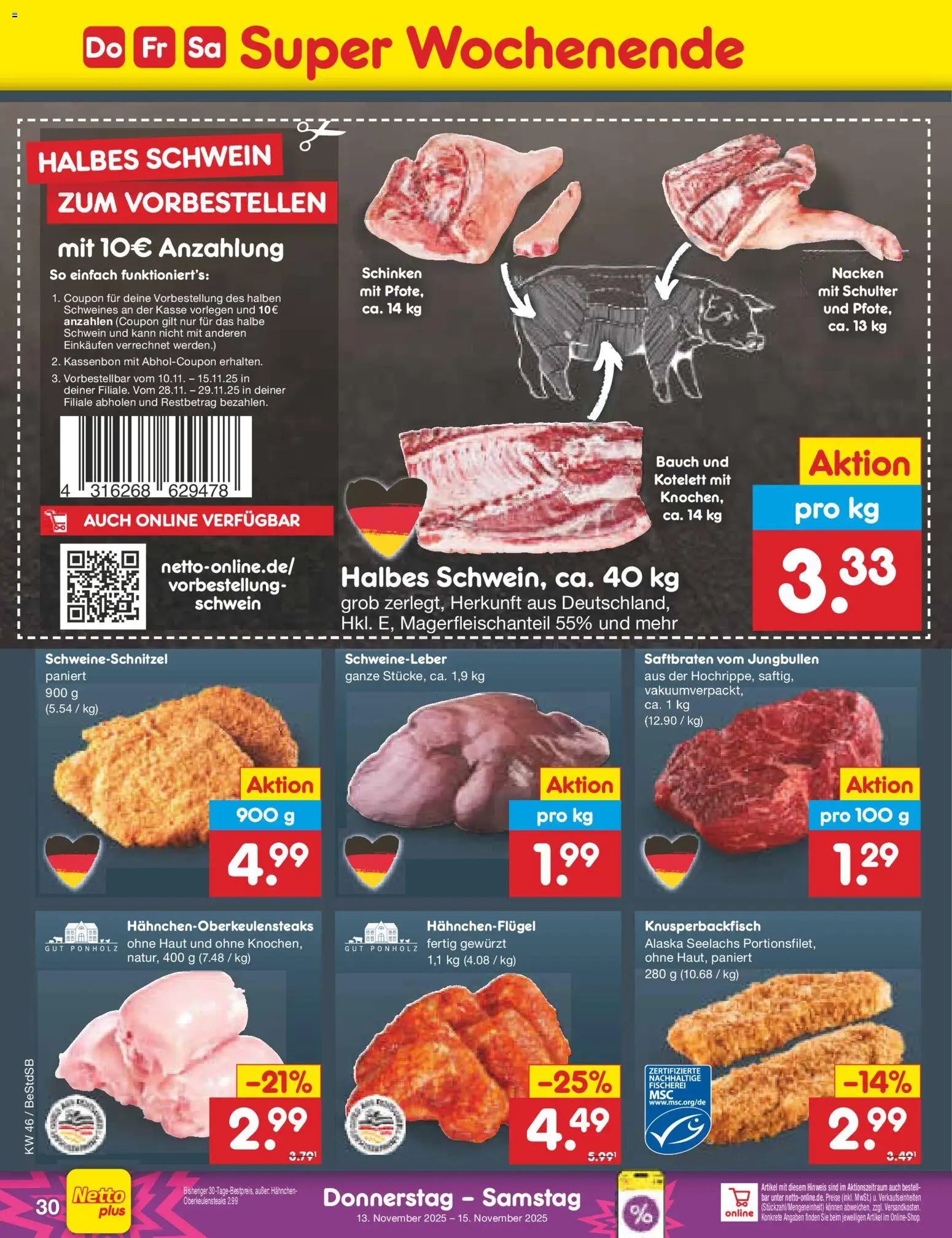 Netto Marken-Discount Prospekt 	 – gültig ab 10.11.2025 | Seite: 38 | Produkte: Hahnchen, Schinken