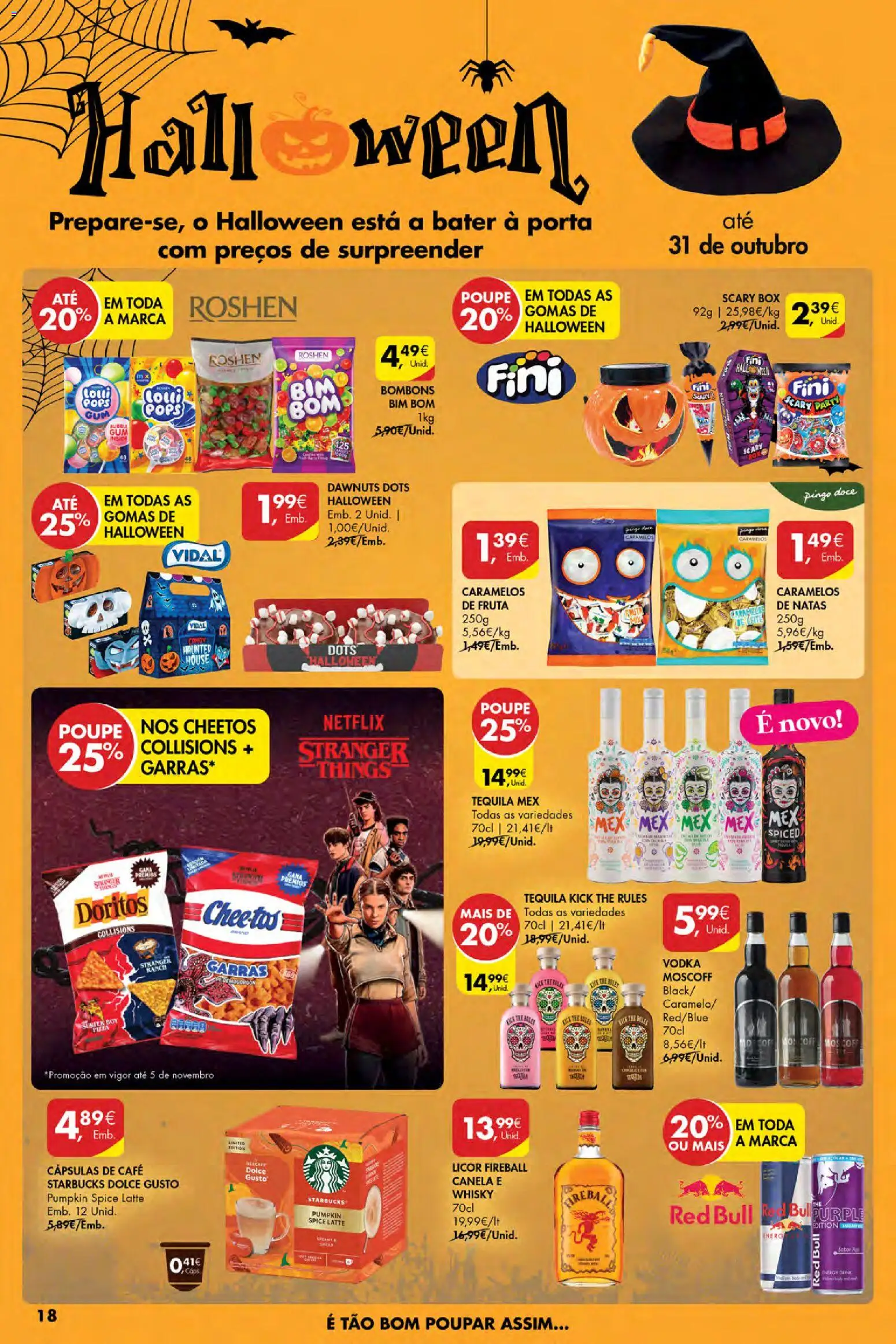 Pingo Doce Poupe Esta Semana Açores │ válido de 23.10.2025 | Página: 18 | Produtos: Whisky, Canela, Dolce gusto, Natas
