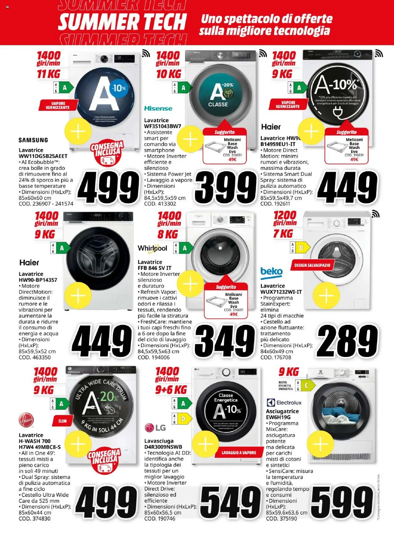 Volantino Media World del 11.08.2025 | Pagina: 24 | Prodotti: Lavasciuga, Acqua, Smartphone, Samsung