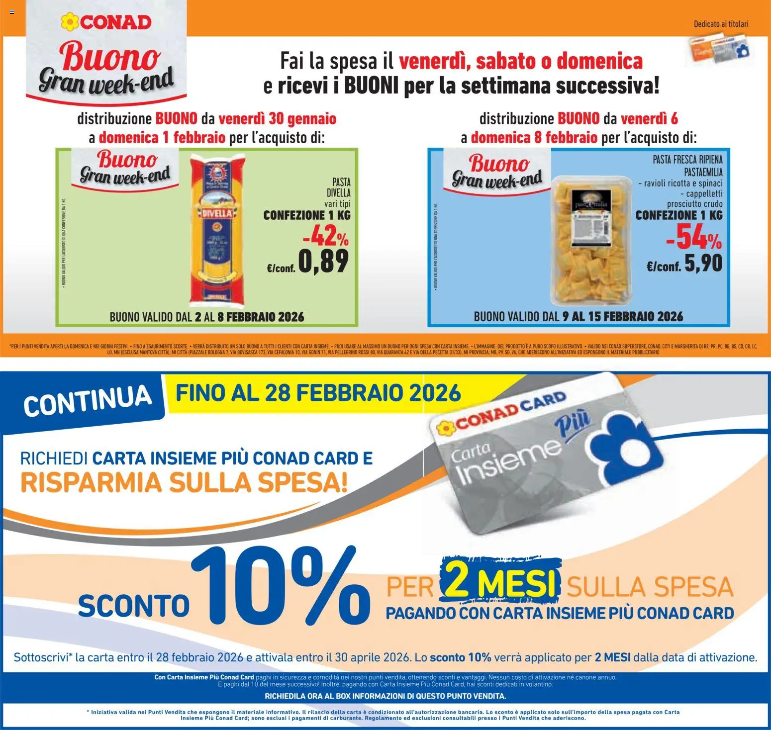 Volantino Conad del 29.01.2026 | Pagina: 17 | Prodotti: Prosciutto, Pasta, Spinaci, Ravioli