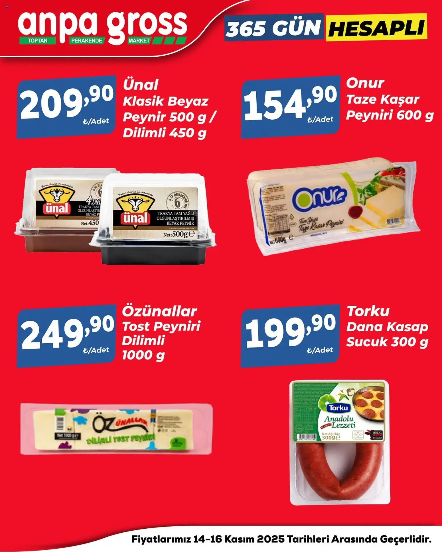 Anpa Gross Hafta Sonu Fırsatları - 14.11.2025 tarihinden itibaren geçerlidir | Sayfa: 11 | Ürünler: Peynir, Ağırlık, Sucuk