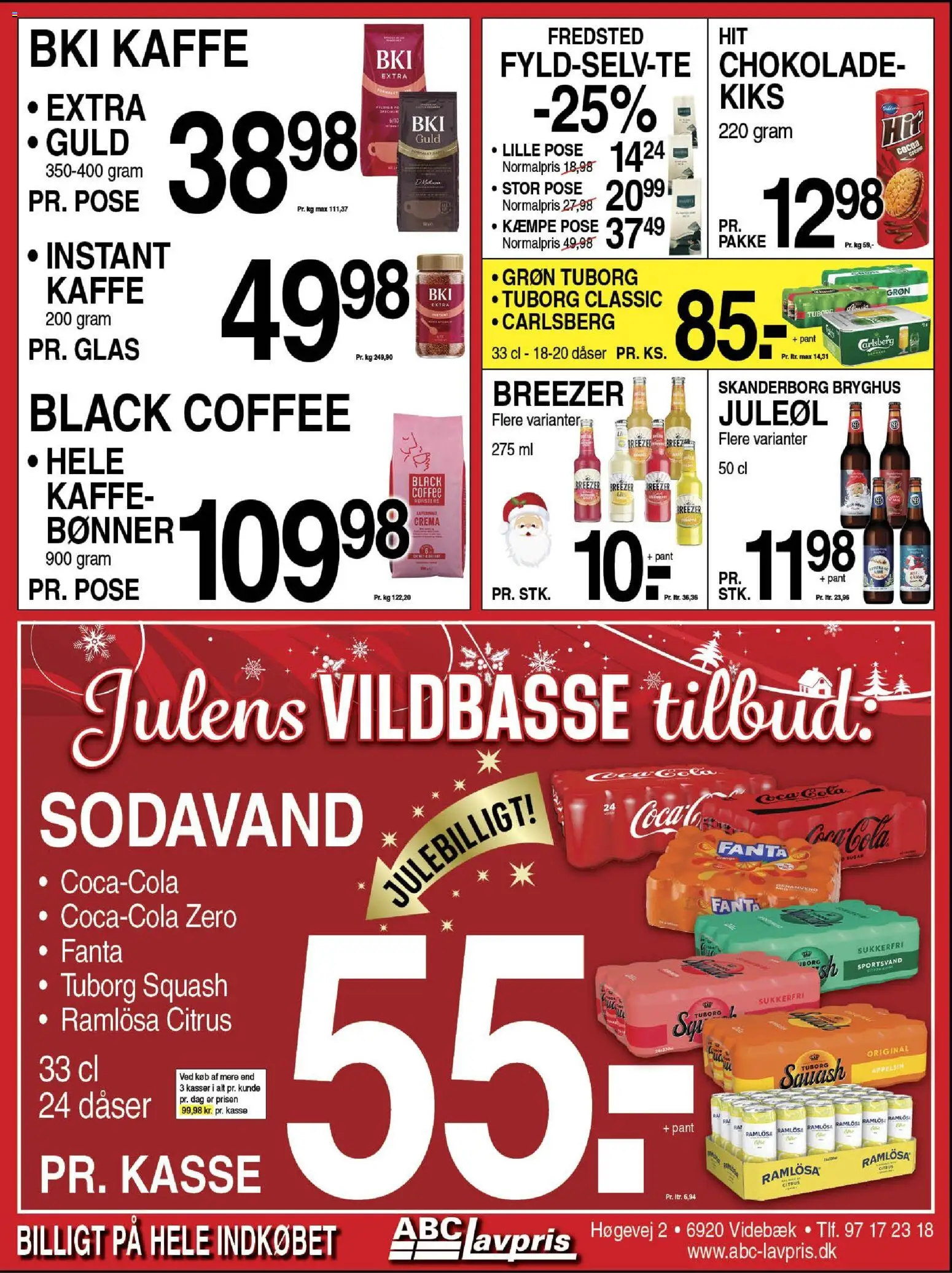 Abc Lavpris tilbudsavis – gyldig fra 03.12.2025 | Side: 3 | Produkter: Chokolade, Bønner, Fanta, Tuborg Squash