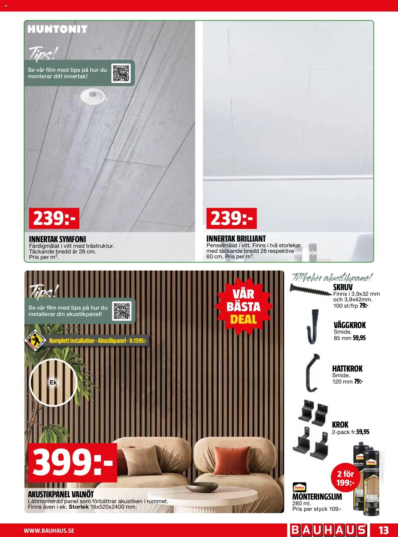 Bauhaus reklamblad aktuell från 01.03.2026 | Sida: 13 | Produkter: Väggkrok