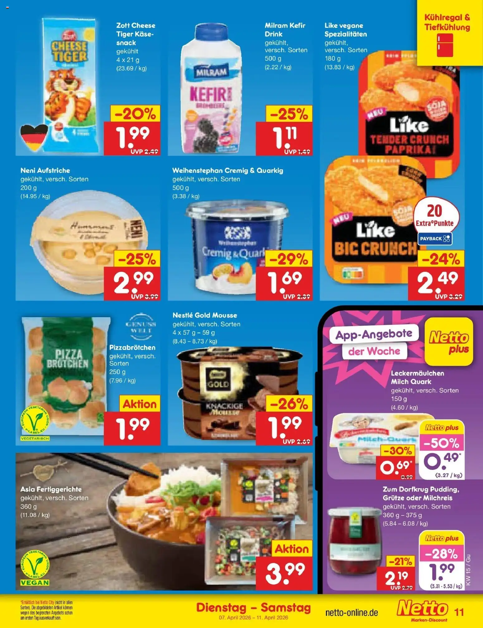 Netto Marken-Discount Prospekt Machern	 – gültig ab 07.04.2026 | Seite: 13 | Produkte: Kefir, Milch, Käse, Pizza