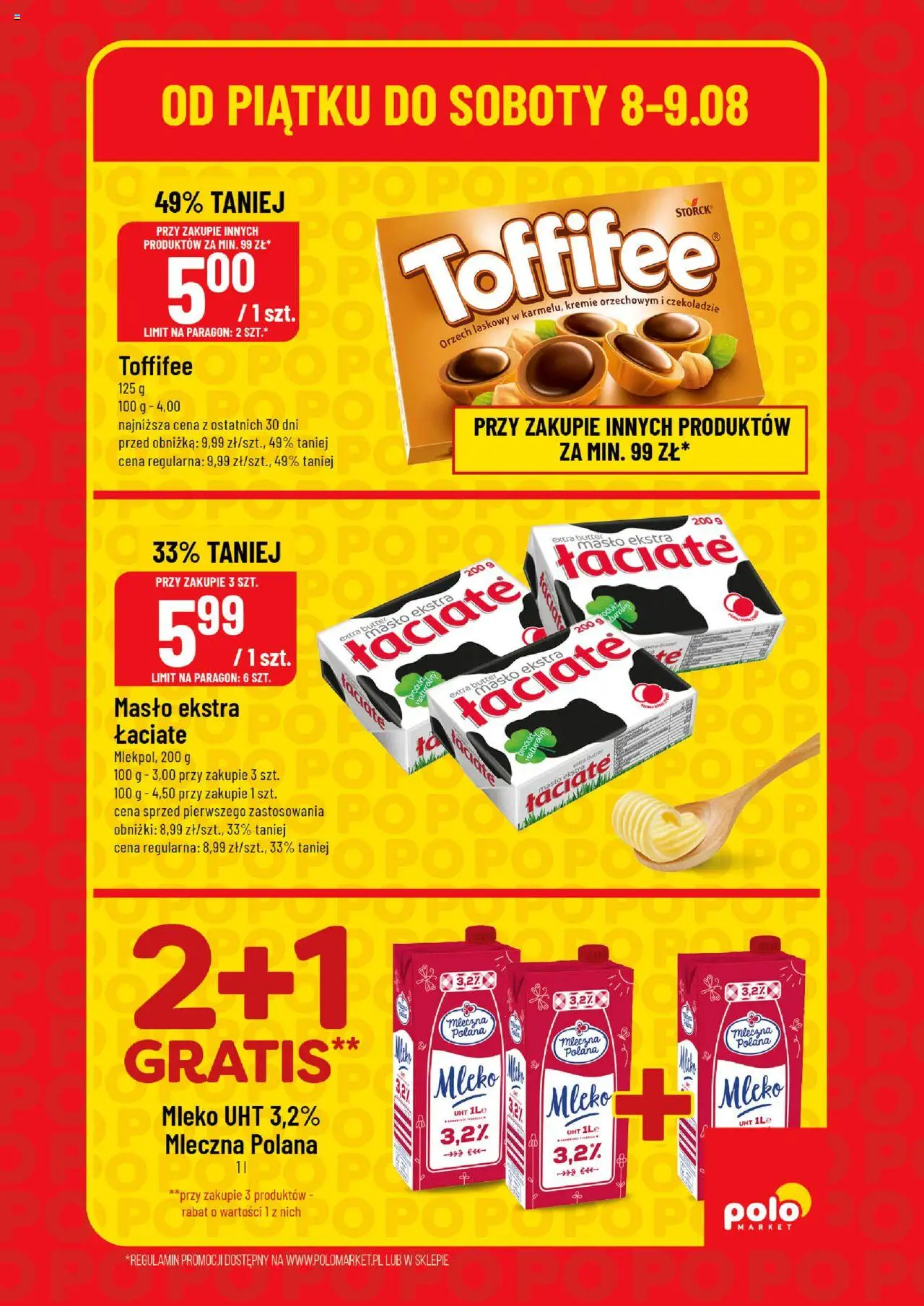 POLOmarket Gazetka - Super Hity od 07.08.2025 | Strona: 7 | Produkty: Toffifee, Mleko, Masło