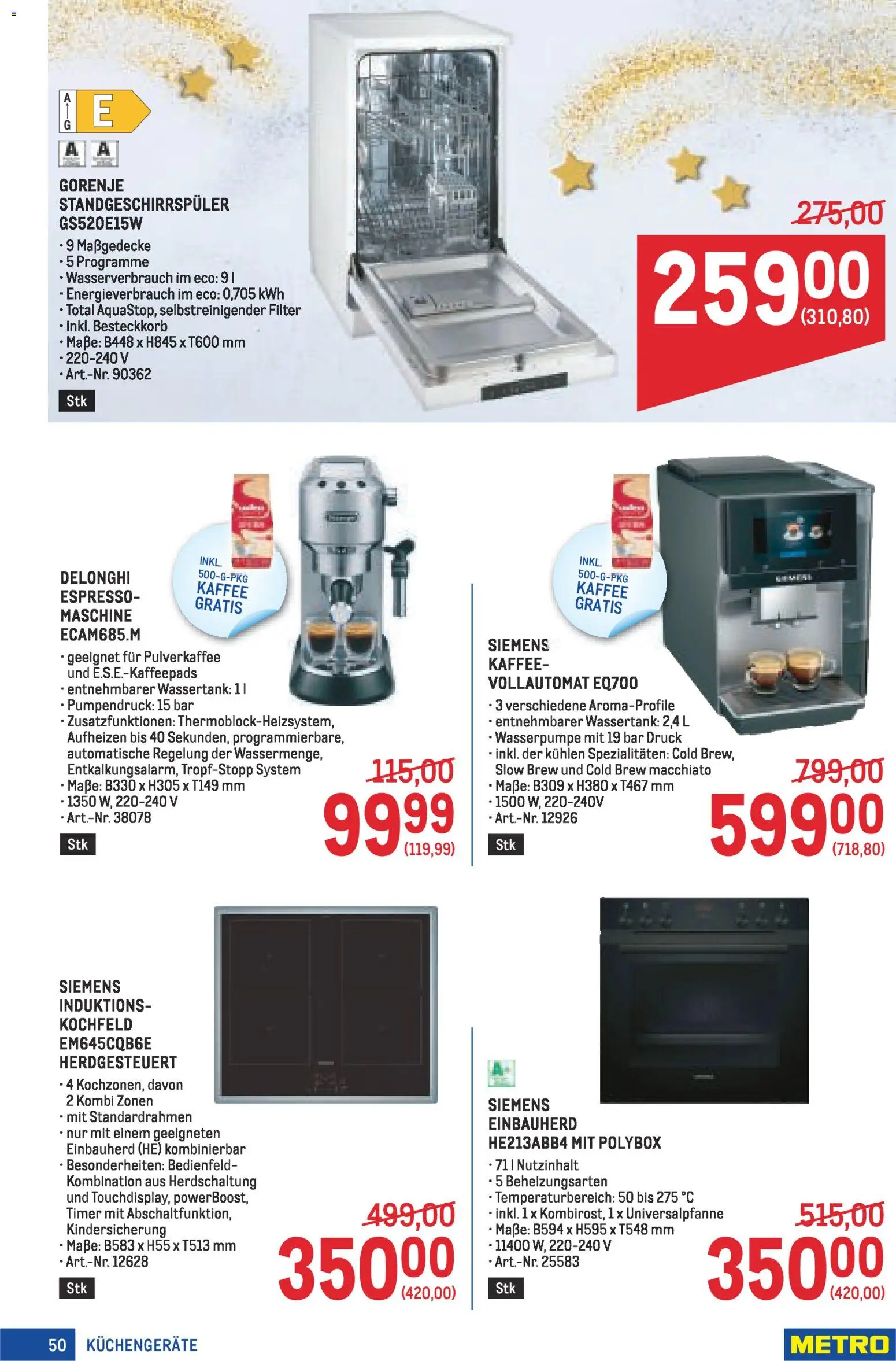 Metro angebote Profi gültig ab 27.11.2025 | Seite: 50 | Produkte: Kochfeld, Kaffee