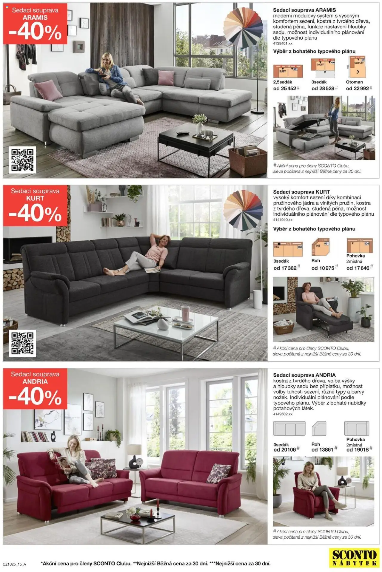 Sconto nábytek leták od 06.08.2025 | Strana: 15 | Produkty: Sedací souprava, Nábytek, Pohovka, Barvy