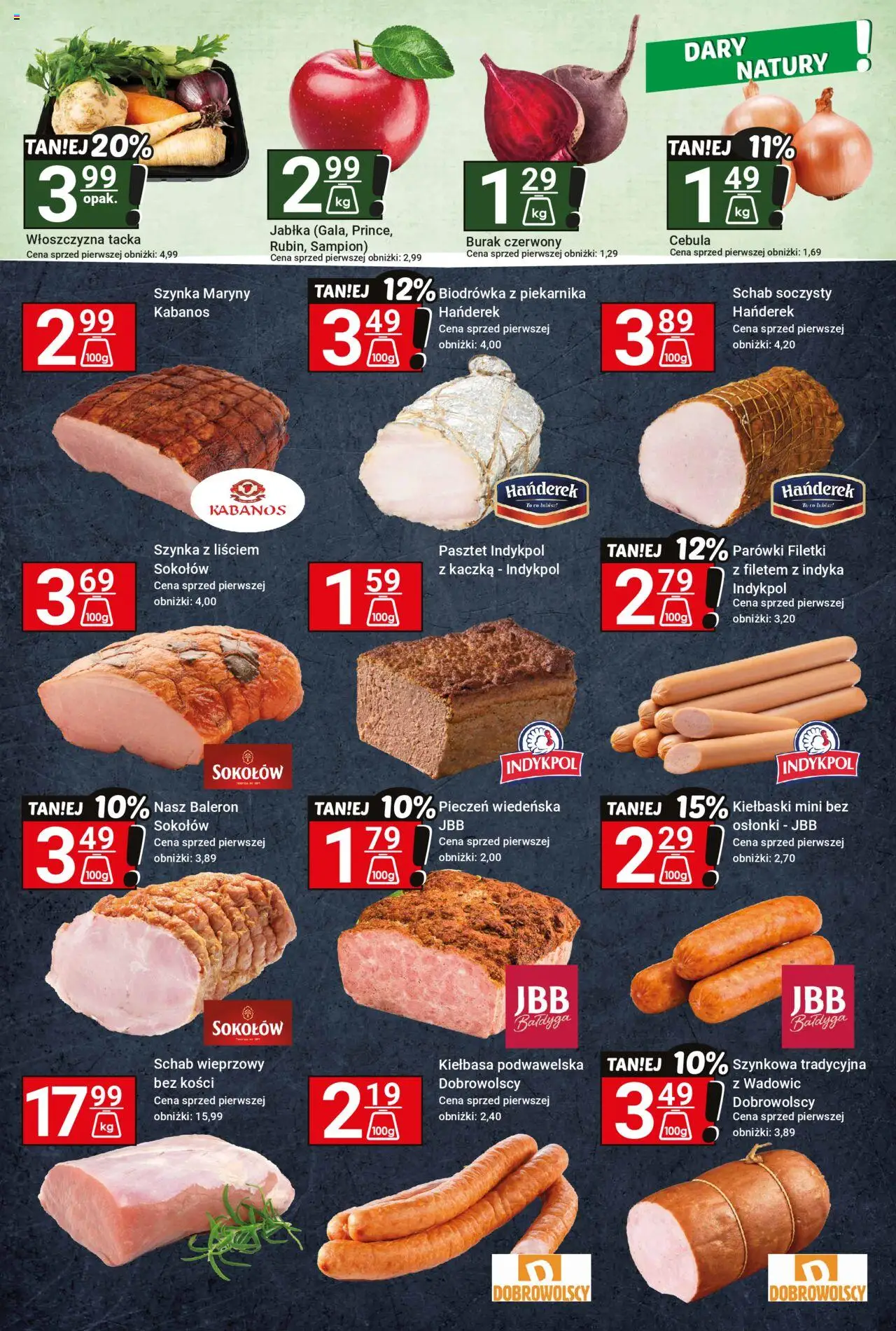 Hitpol Gazetka od 03.10.2025 | Strona: 2 | Produkty: Kiełbasa, Schab, Kaczka, Parówki