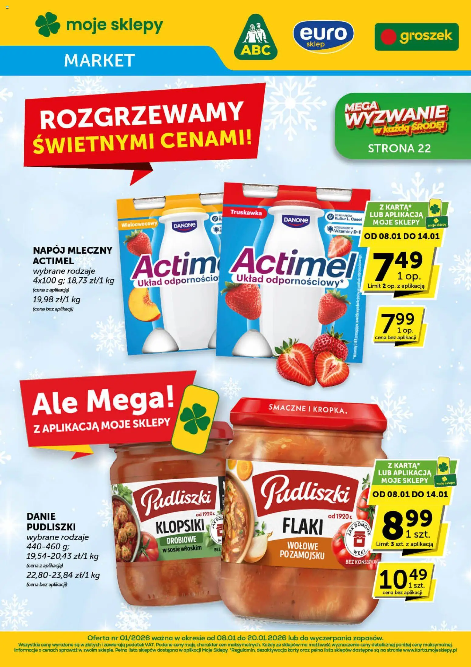 Euro Sklep Gazetka - Market od 08.01.2026 | Strona: 1 | Produkty: Groszek, Flaki, Klopsiki
