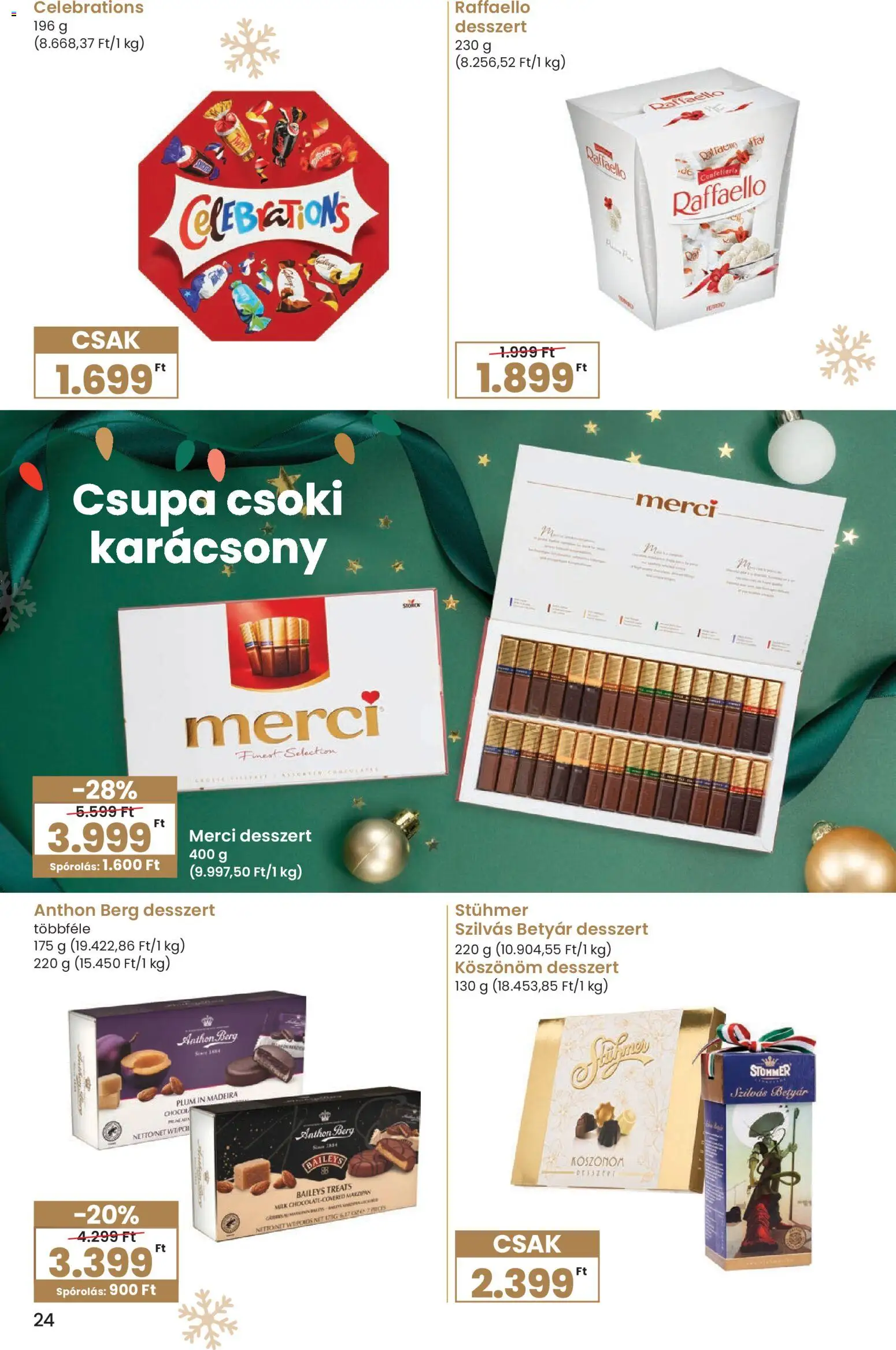 Spar akciós ujság - amely érvényes a következő dátumtól: 27.11.2025 | Oldal: 24 | Termékek: Raffaello