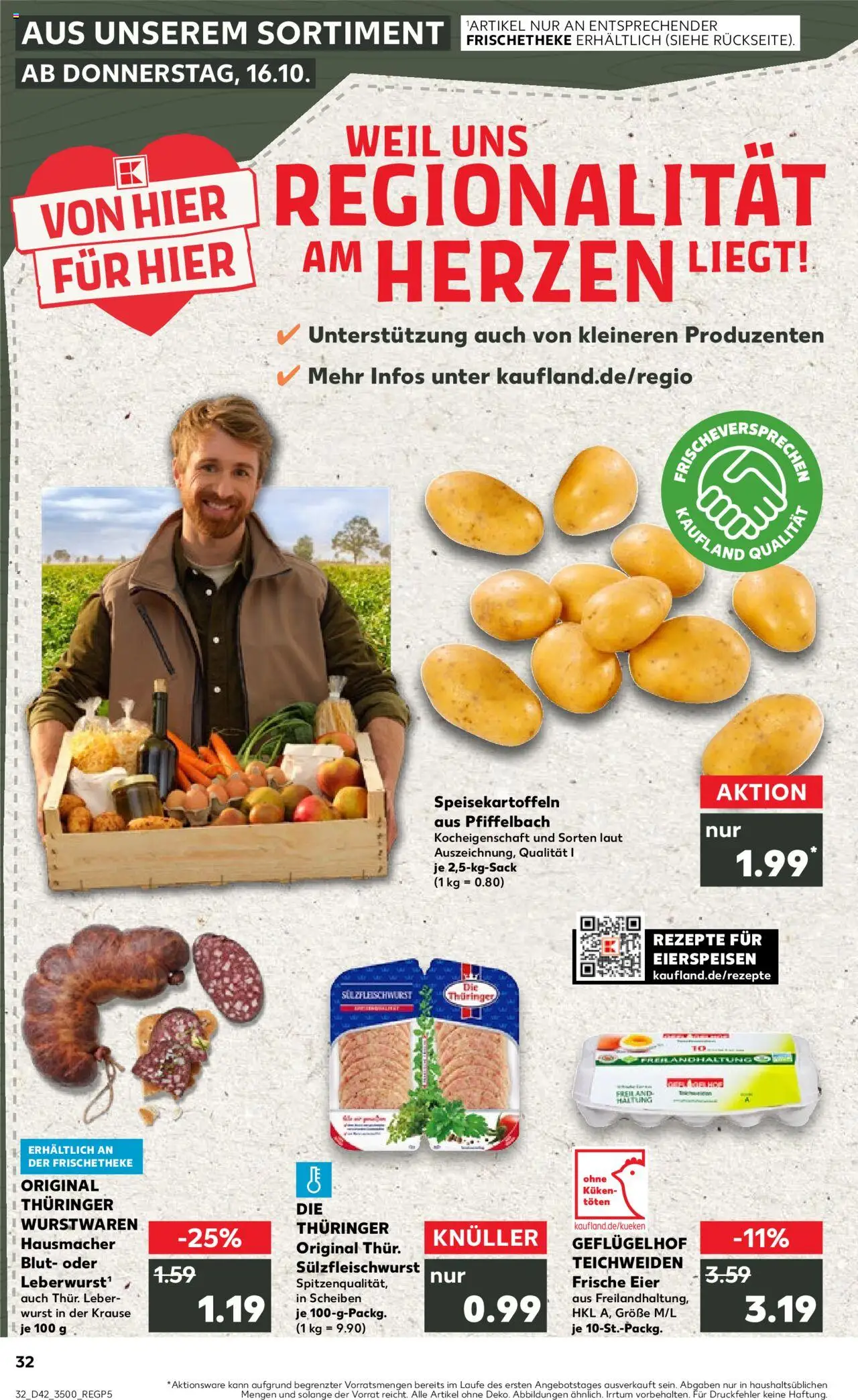 Kaufland prospekt Jena	 – gültig ab 19.10.2025 | Seite: 32 | Produkte: Eier, Wurst