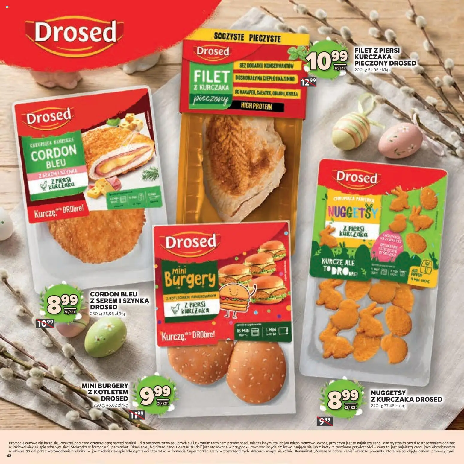 Stokrotka gazetka - Wielkanoc od 19.03.2026 | Strona: 42 | Produkty: Piersi, Stokrotka, Szynka, Filet z piersi kurczaka