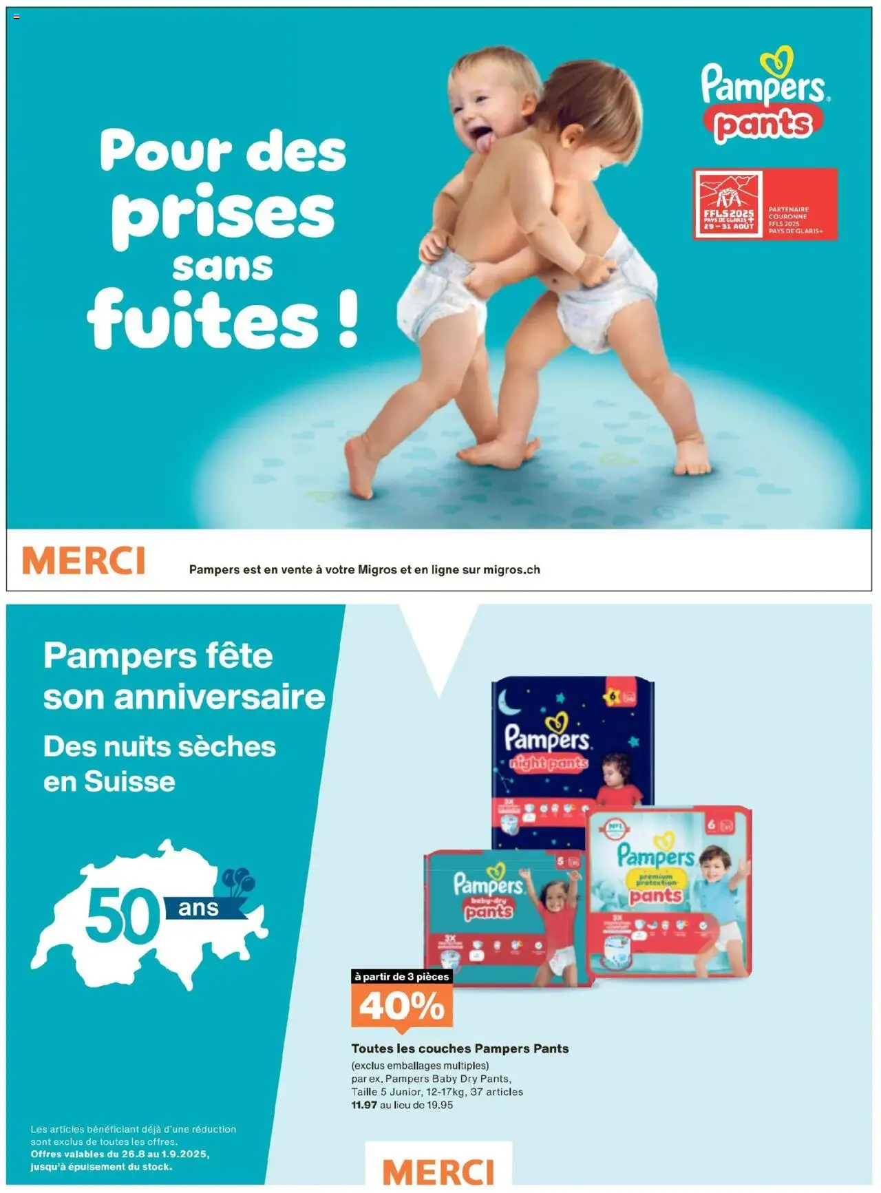 Migros - Magazin FR ab 25.08.2025 | Seite: 2 | Produkte: Pampers