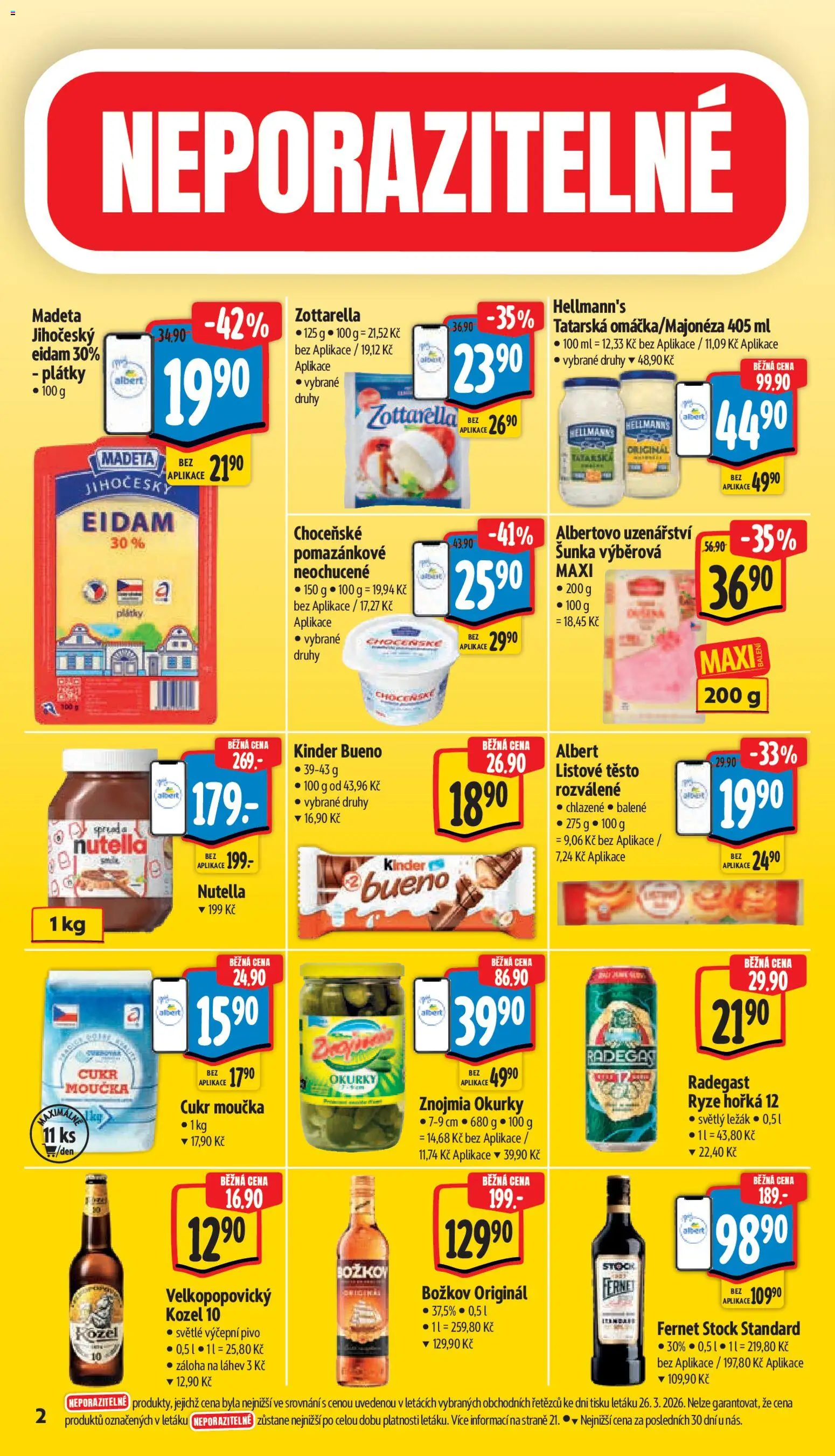 Albert leták - Supermarket od 01.04.2026 | Strana: 6 | Produkty: Rýže, Listové těsto, Láhev, Nutella