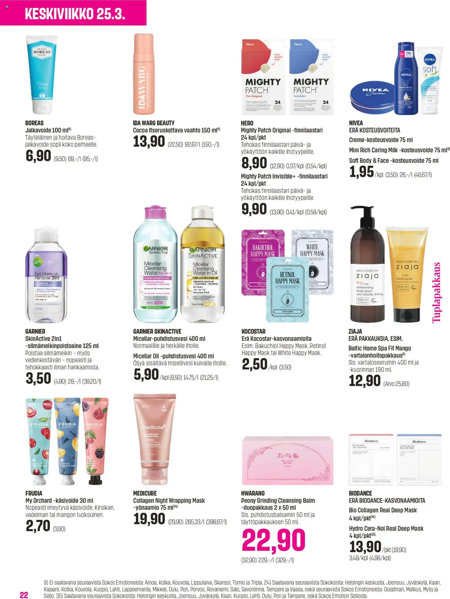 Sokos tarjoukset - Emotion 3plus1 – voimassa 25.03.2026 alkaen | Sivu: 22 | Tuotteet: Jalkavoide, Mango, Misellivesi, Käsivoide