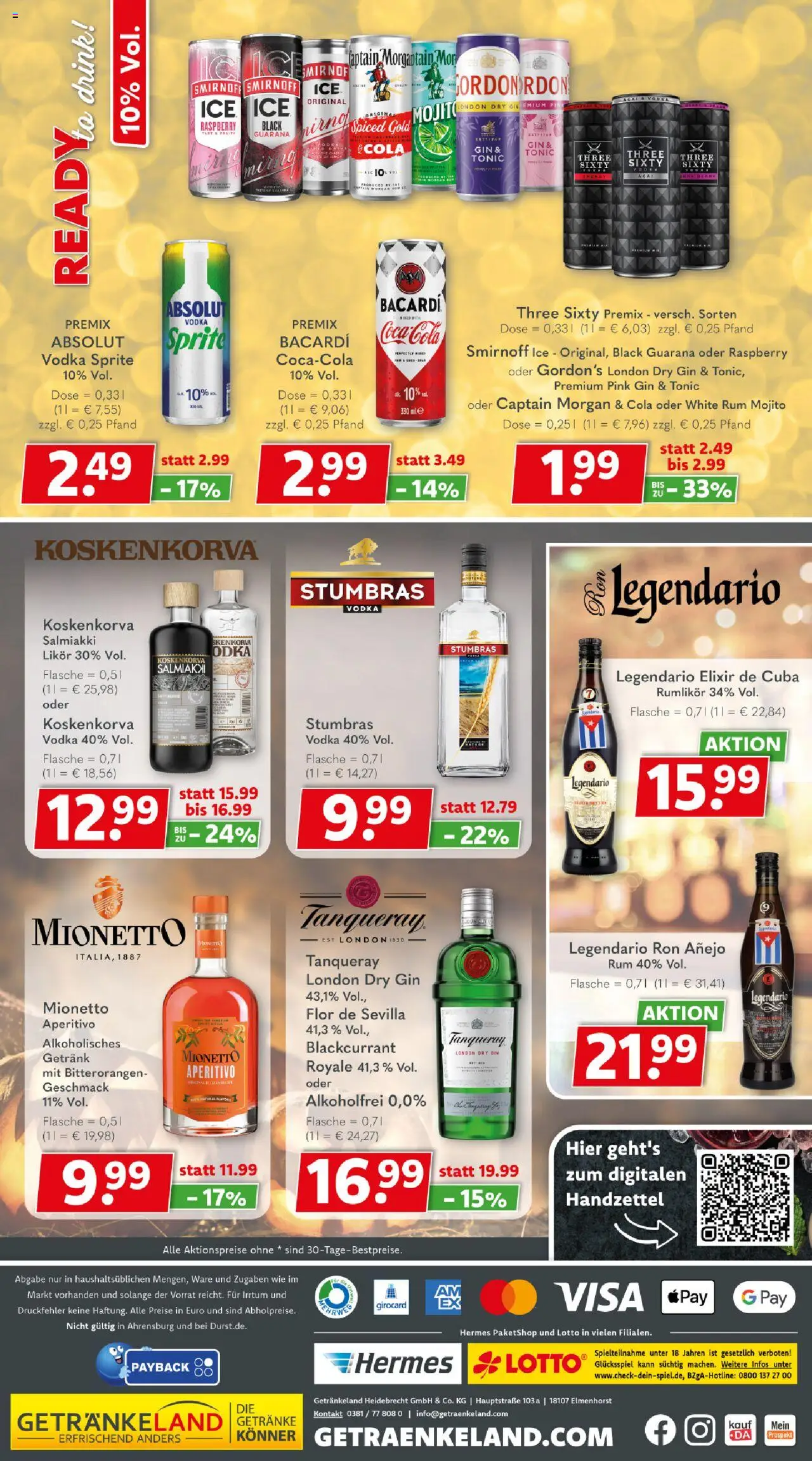 Getränkeland Prospekt 	 – gültig ab 27.10.2025 | Seite: 6 | Produkte: Bacardi, Cola, Smirnoff, Gin