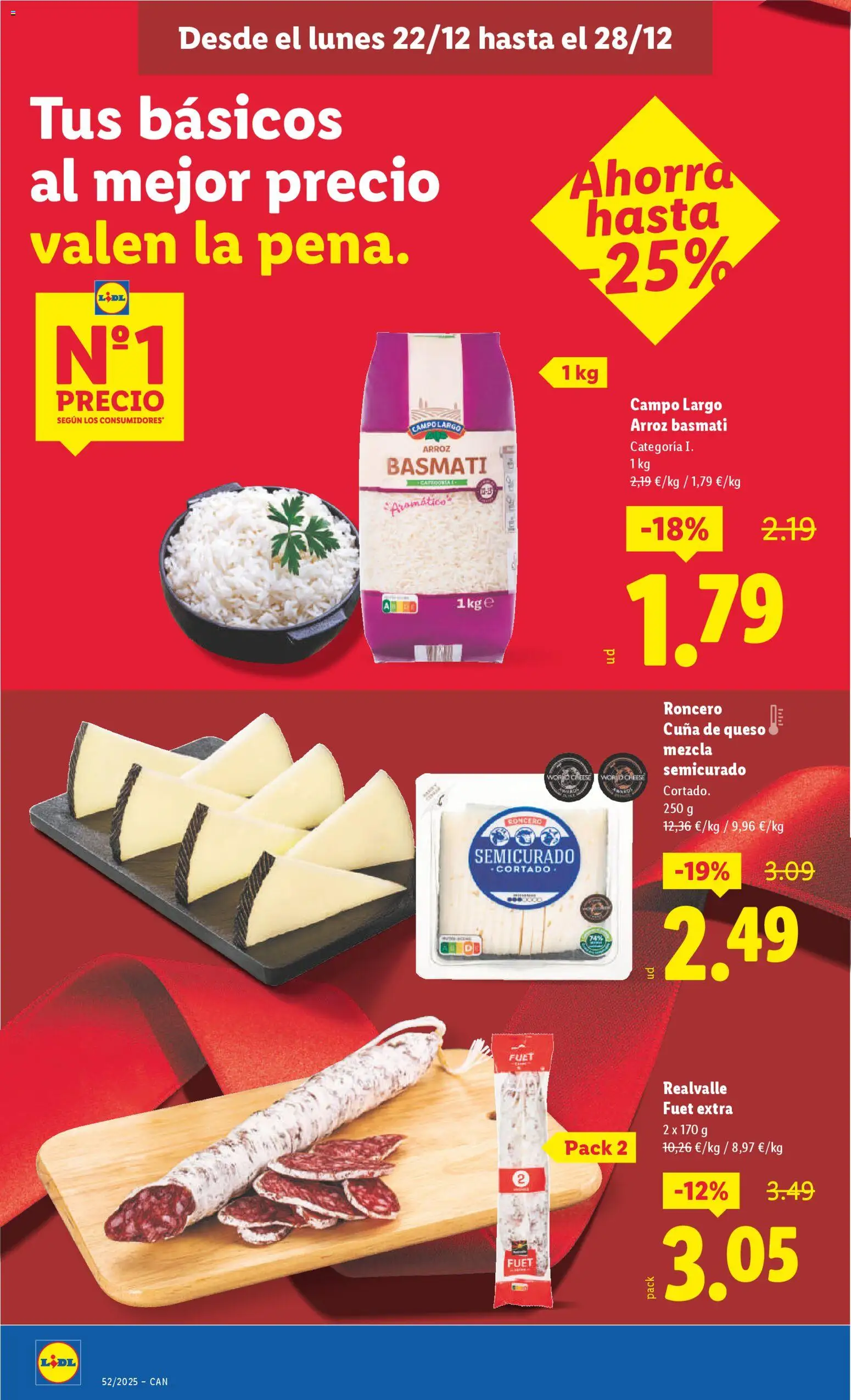 Lidl - Canarias │ válido desde el 22.12.2025 | Página: 20 | Productos: Queso, Arroz, Cuna