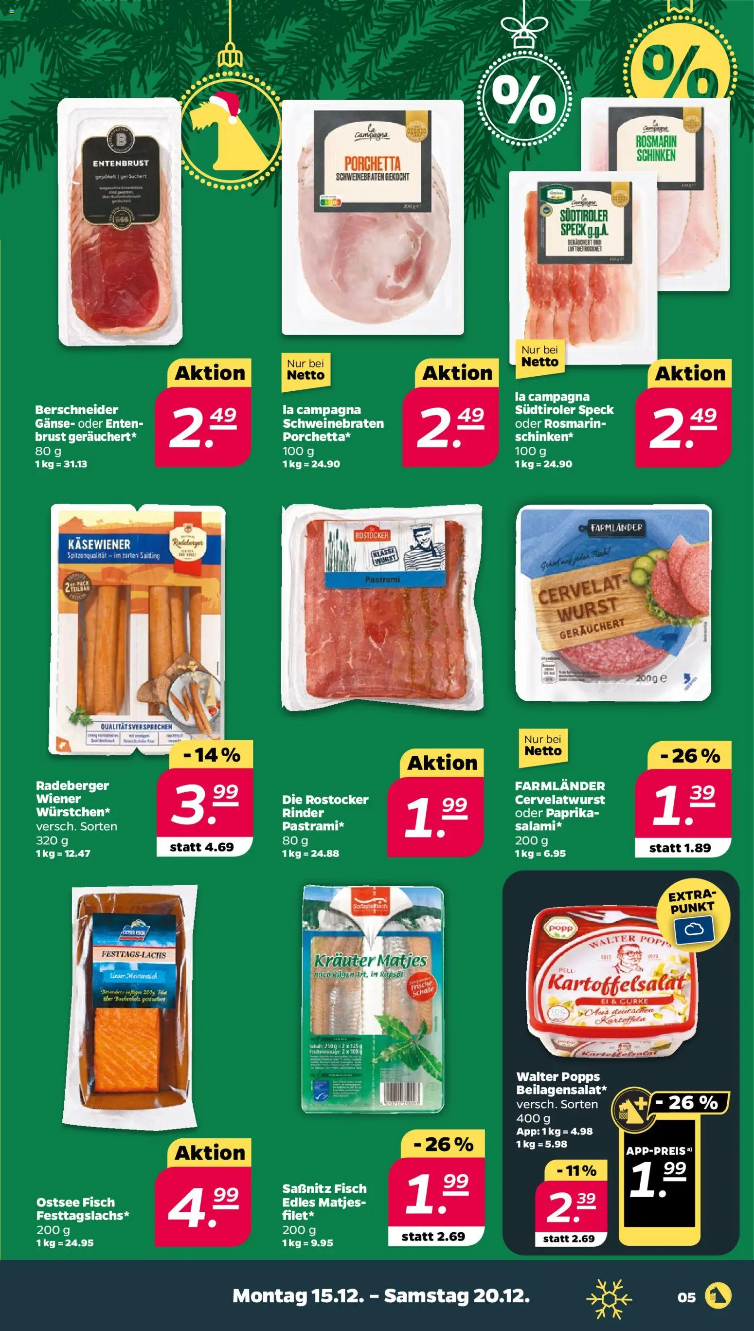 Netto Prospekt 	 – gültig ab 15.12.2025 | Seite: 5 | Produkte: Rapsöl, Fisch, Wurst, Schinken