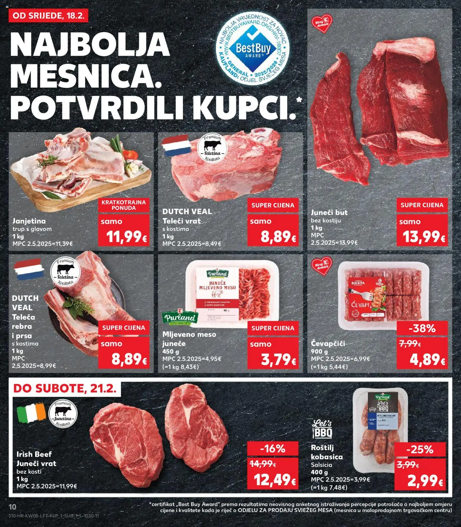 Kaufland katalog | vrijedi od 18.02.2026 | Stranica: 10 | Proizvodi: Roštilj, Janjetina, Kobasica, Ćevapčići