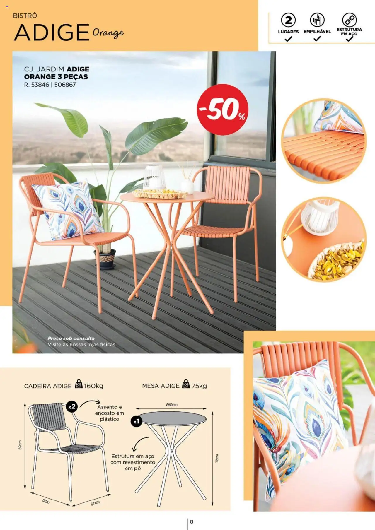 Espaço Casa - Catálogo  Ec Ar Livre  2025 │ válido de 04.03.2025 | Página: 8 | Produtos: Pó, Mesa, Cadeira