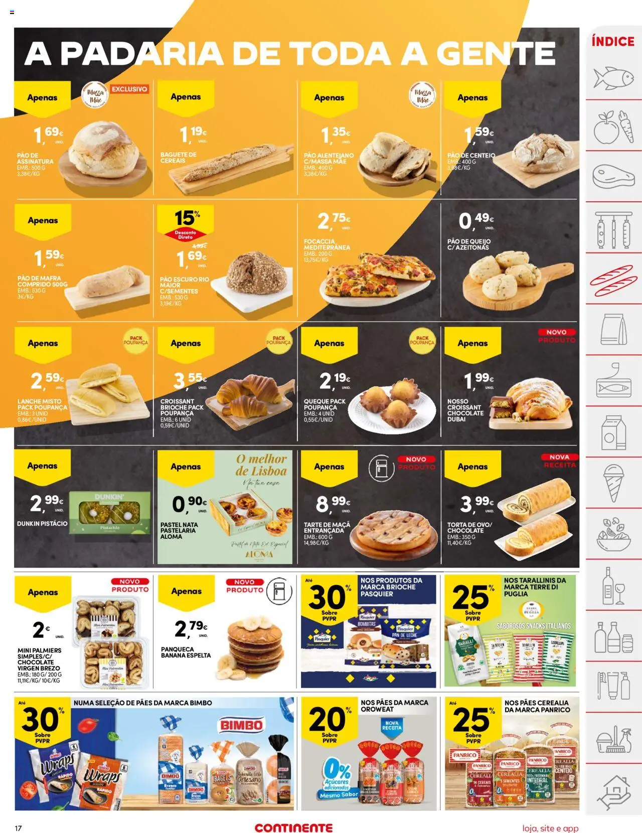 Continente folheto │ válido de 09.09.2025 | Página: 17 | Produtos: Banana, Centeio, Pão, Massa