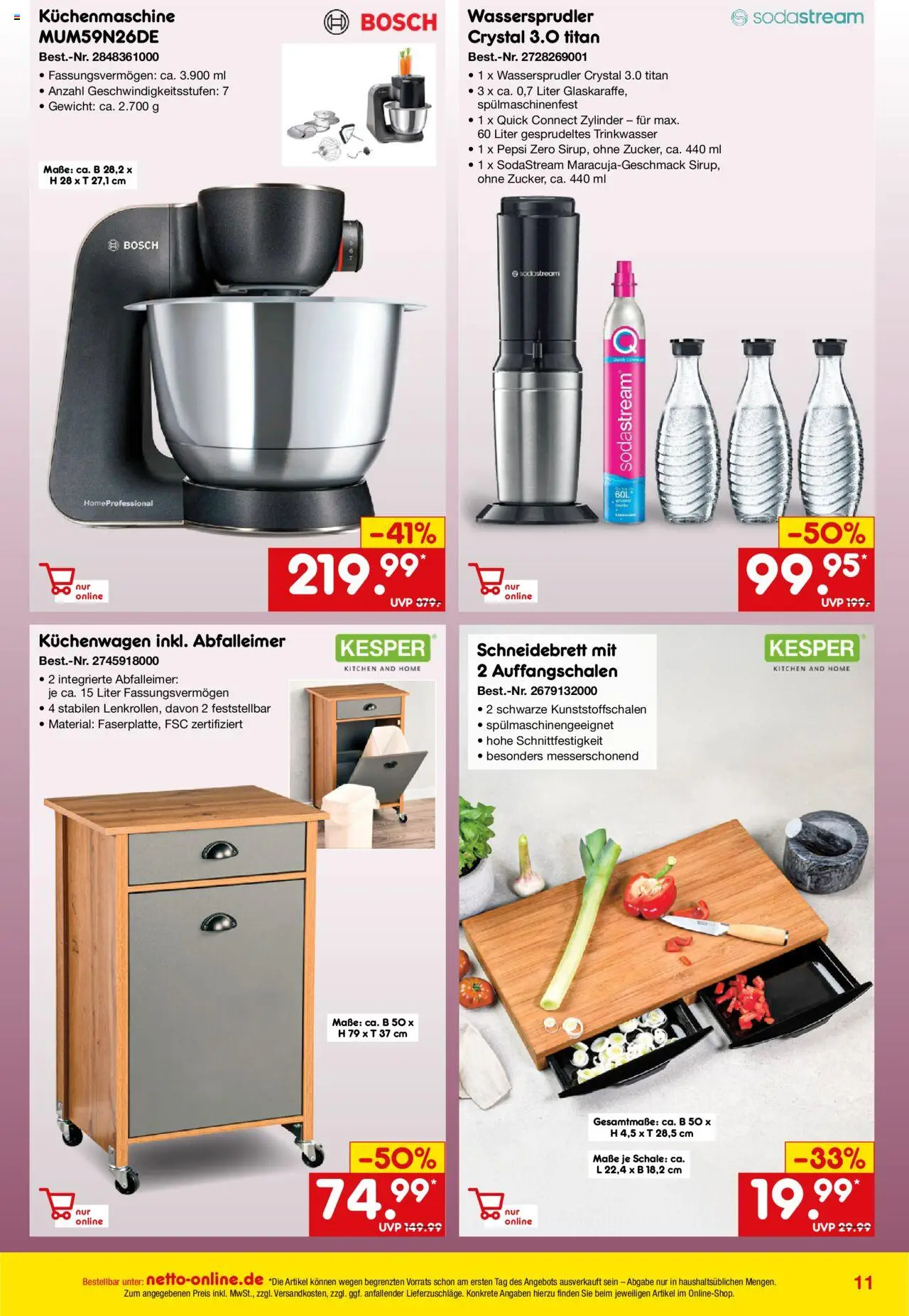 Netto Marken-Discount Online-Angebote September - gültig ab dem 01.09.2025 | Seite: 11 | Produkte: Bosch, Gewicht, Abfalleimer, Pepsi