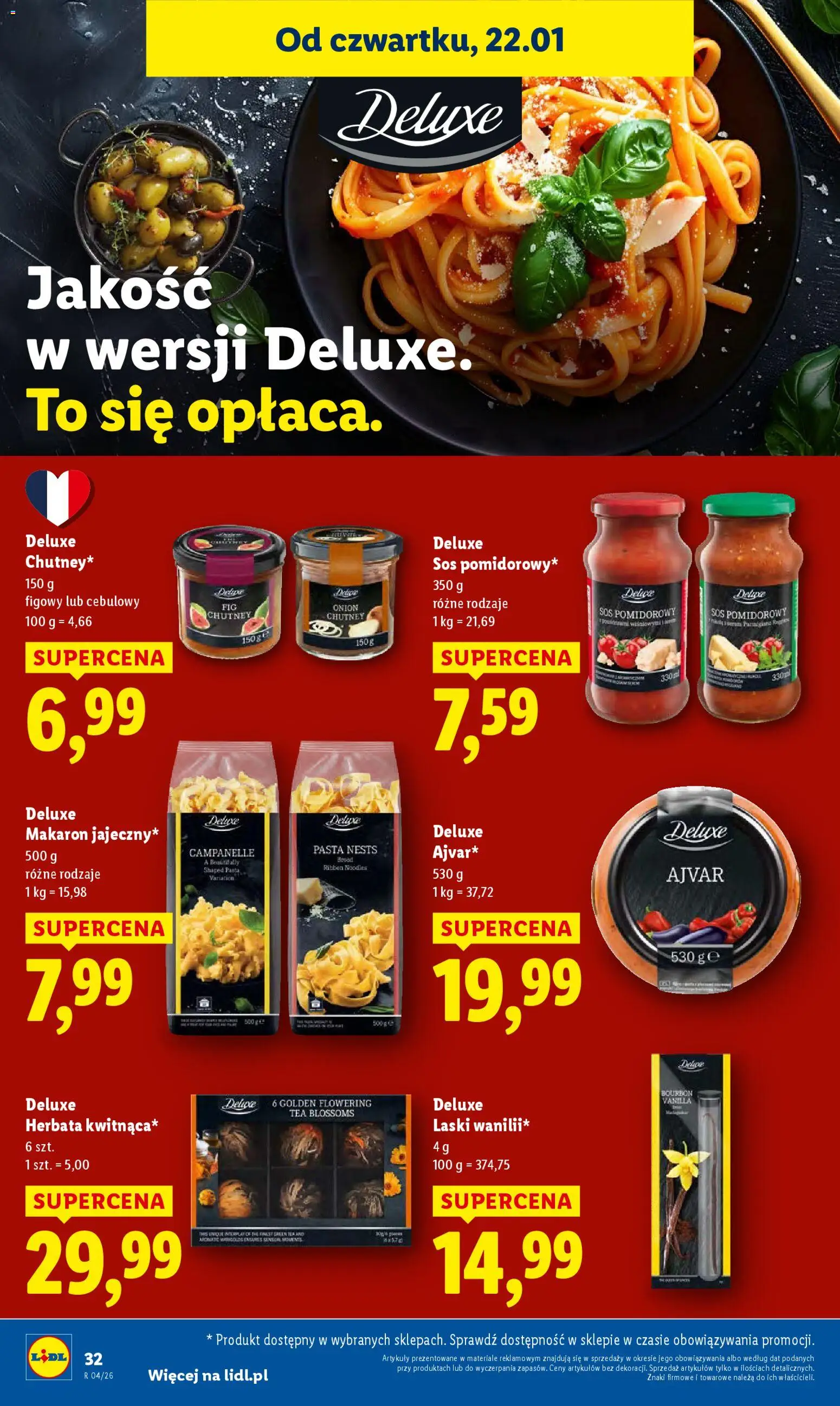 Lidl Gazetka od 22.01.2026 | Strona: 32 | Produkty: Bourbon, Herbata, Makaron, Sos