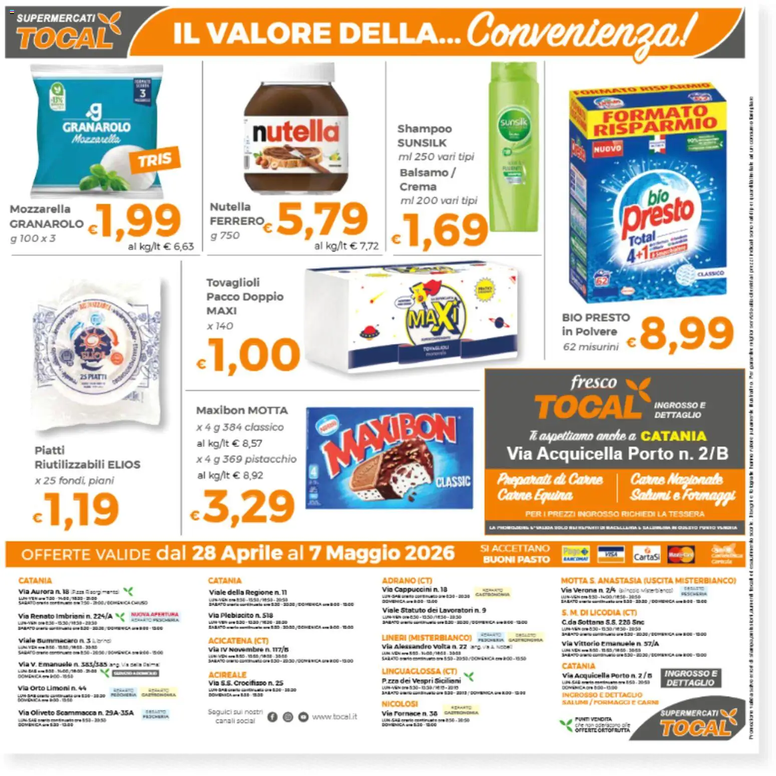 Volantino Tocal del 28.04.2026 | Pagina: 7 | Prodotti: Shampoo, Balsamo, Crema, Nutella